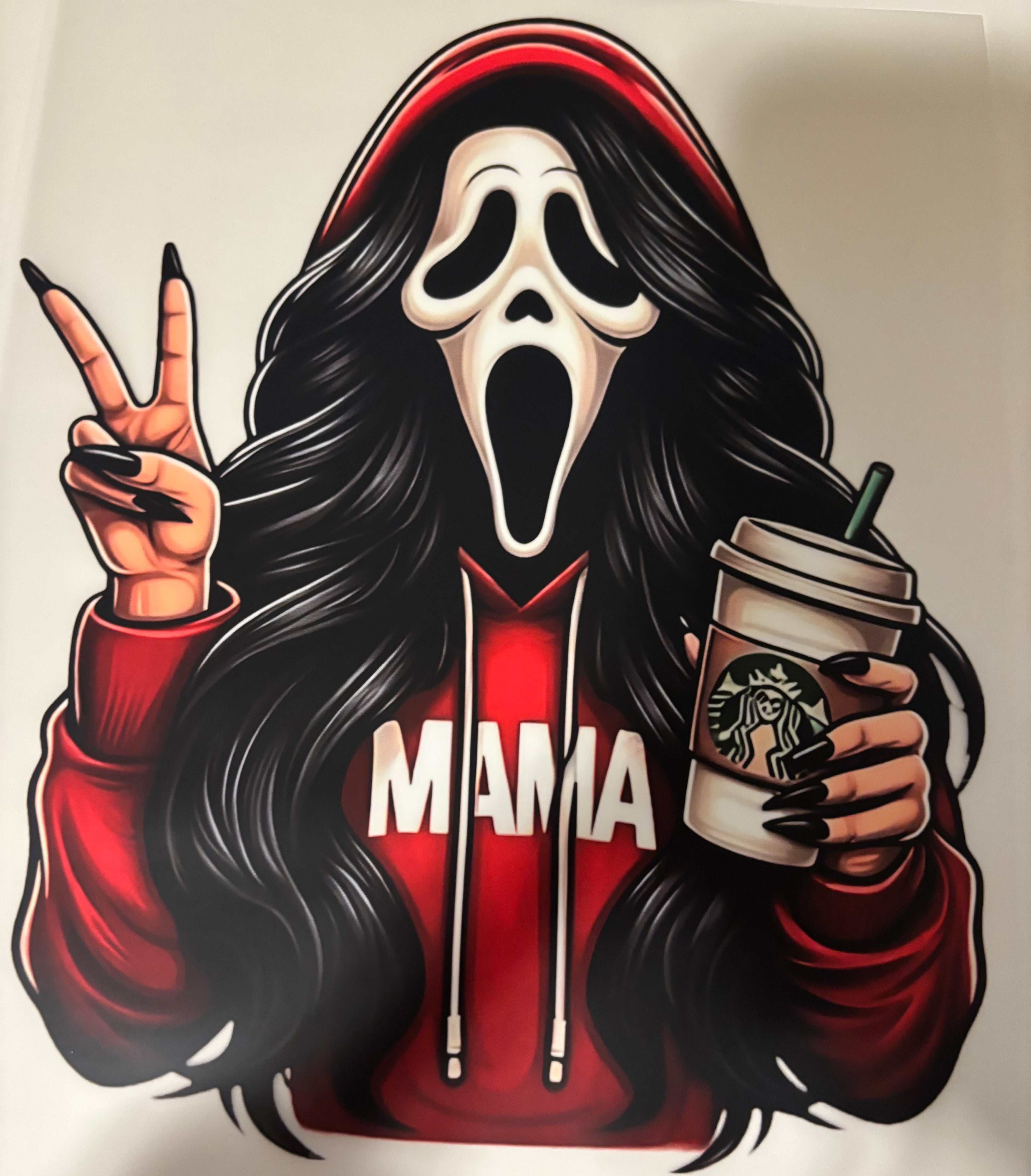 Ghost face Mama Starbie cup Tee Design