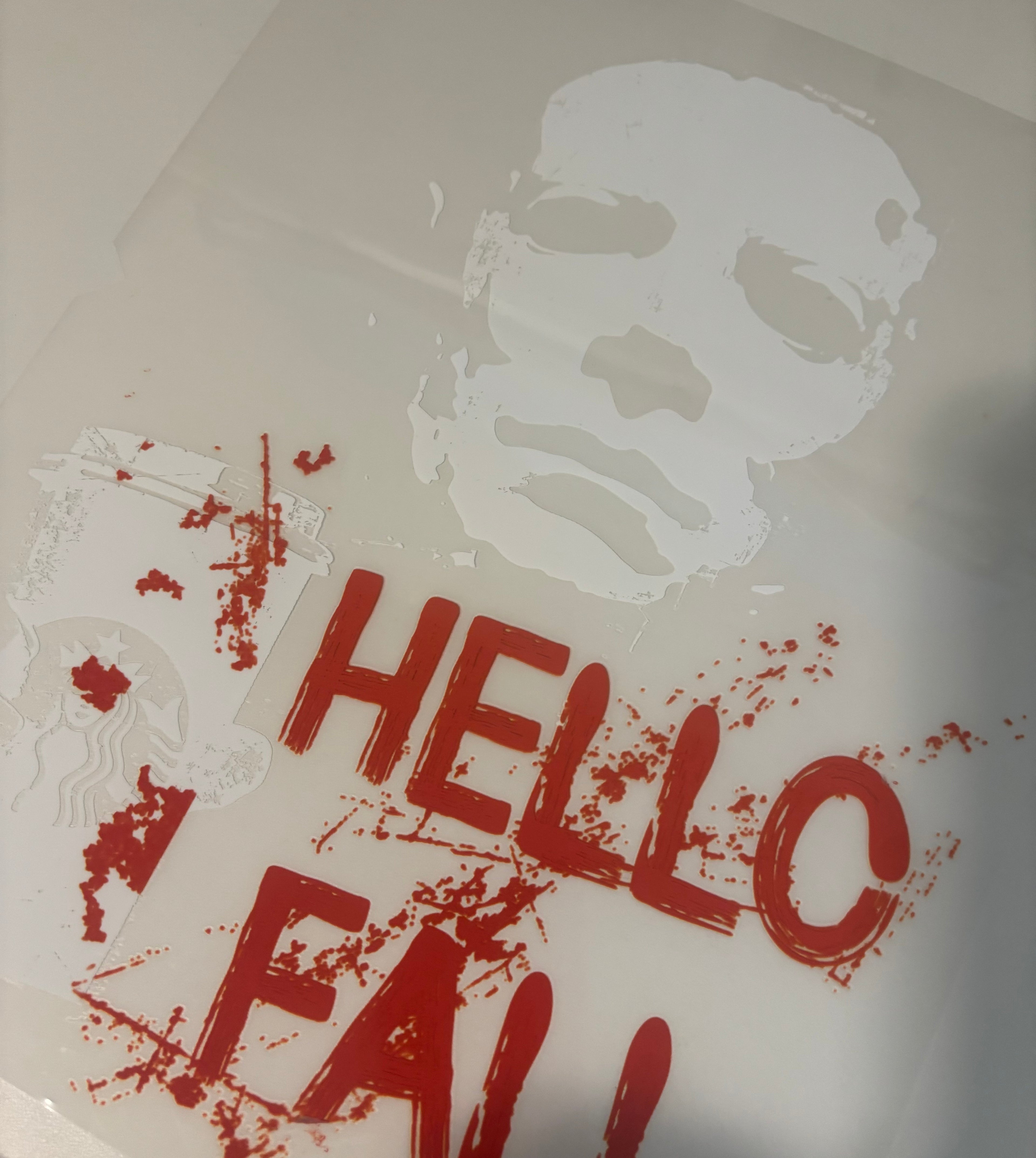 White Michael Hello Fall Tee Design