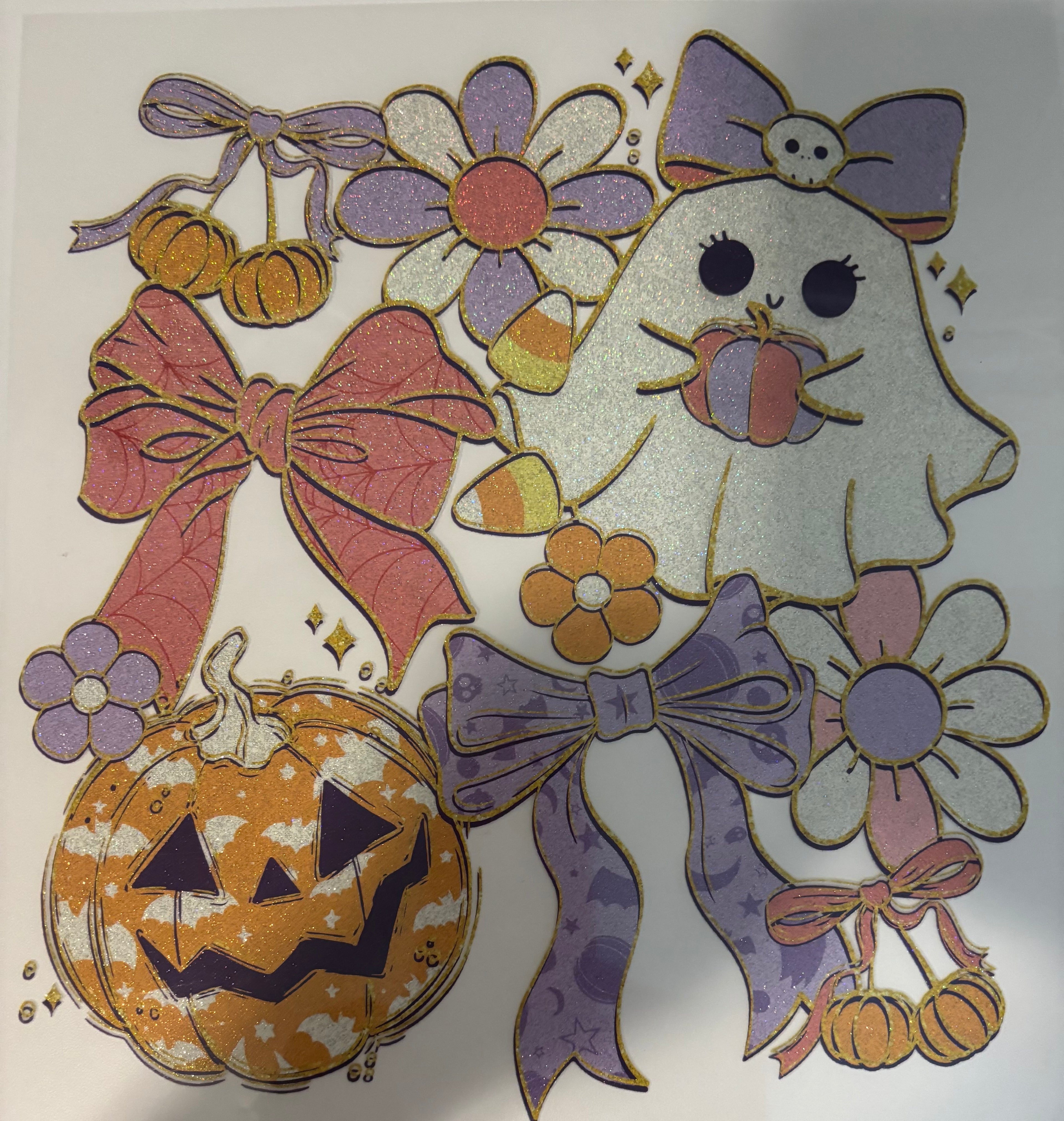 Glitter Halloween Collage Tee Design