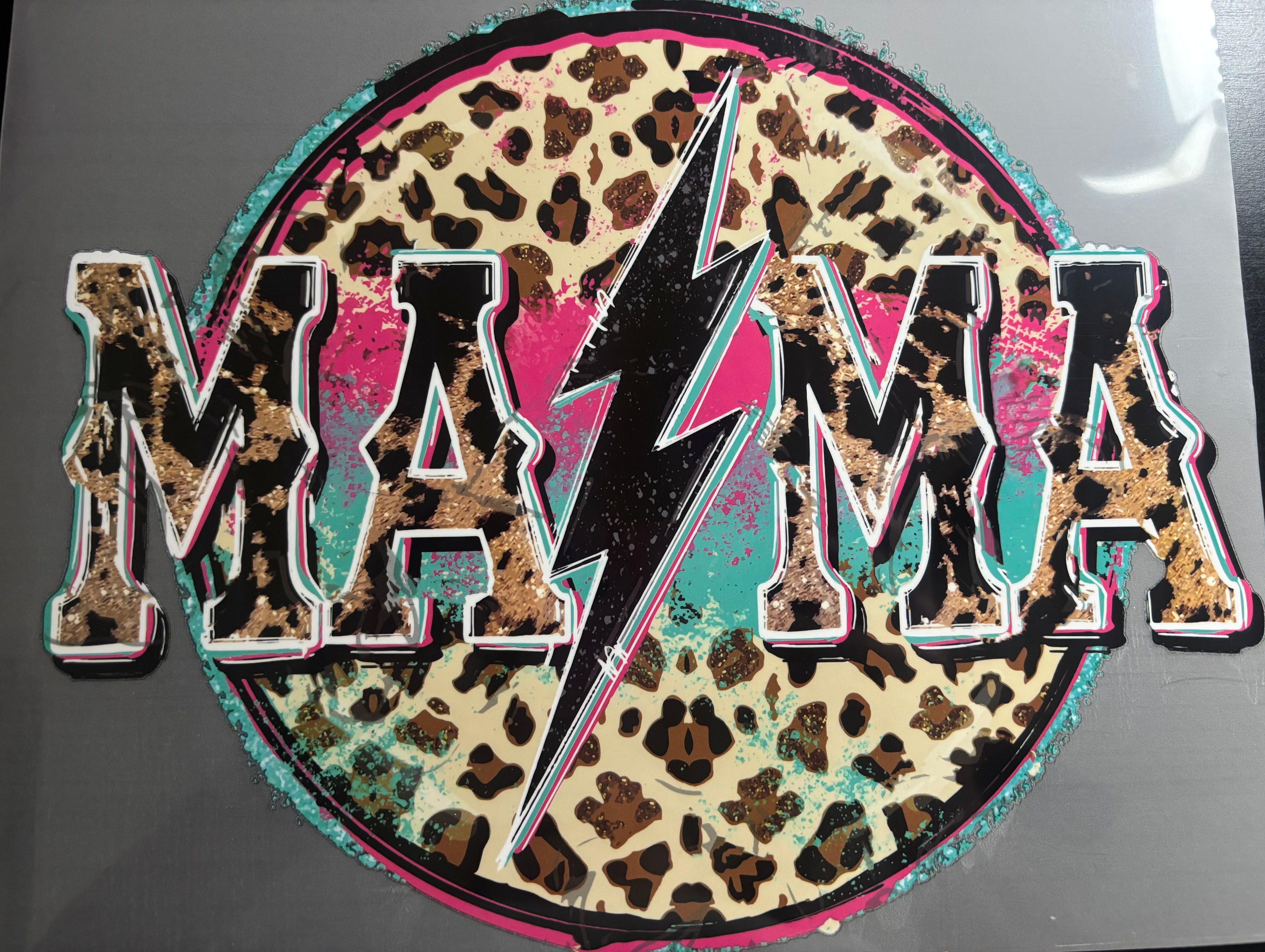 Pink & blue cheetah mama