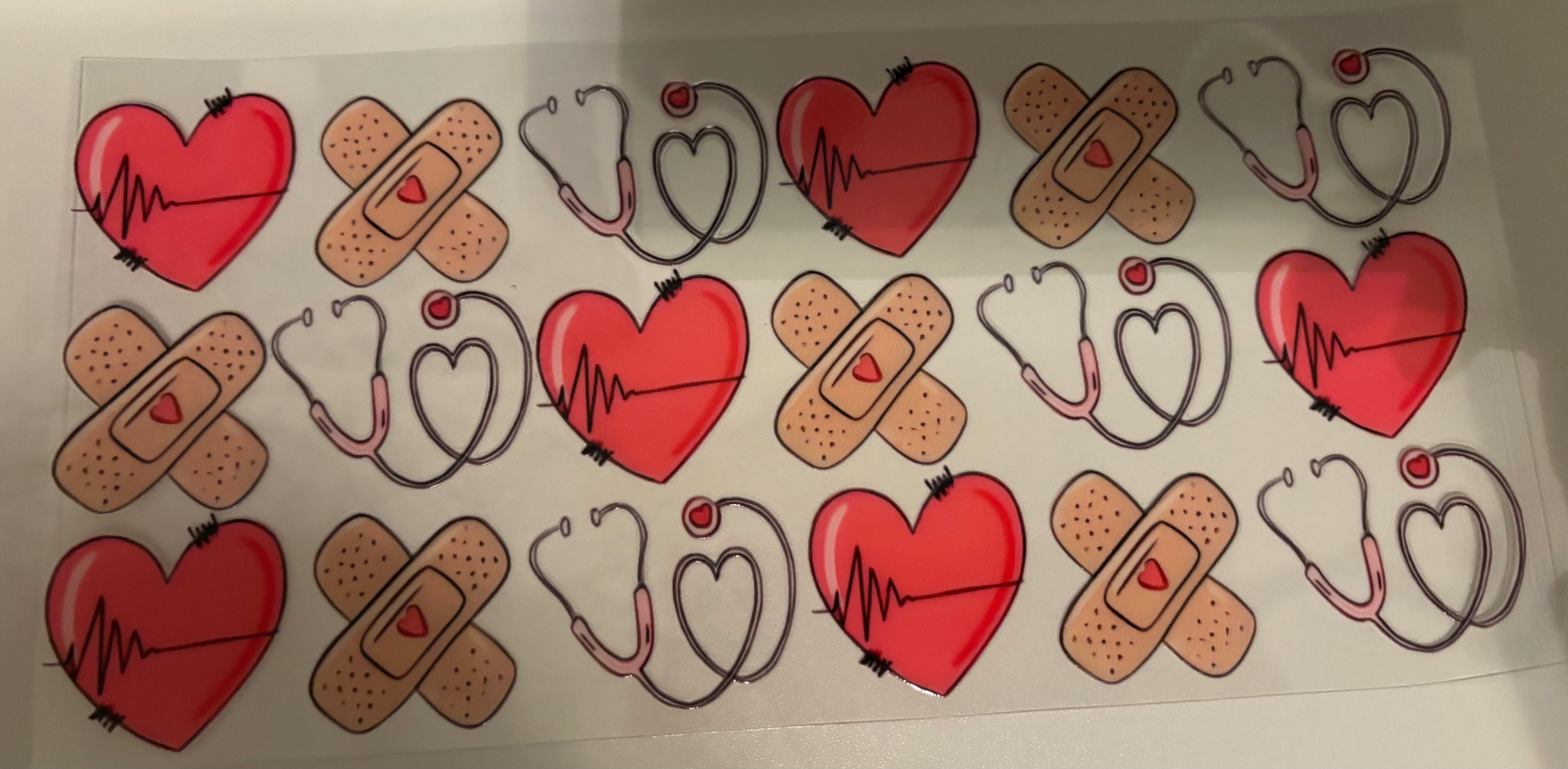 Heart & Bandaid 16oz Cup wrap