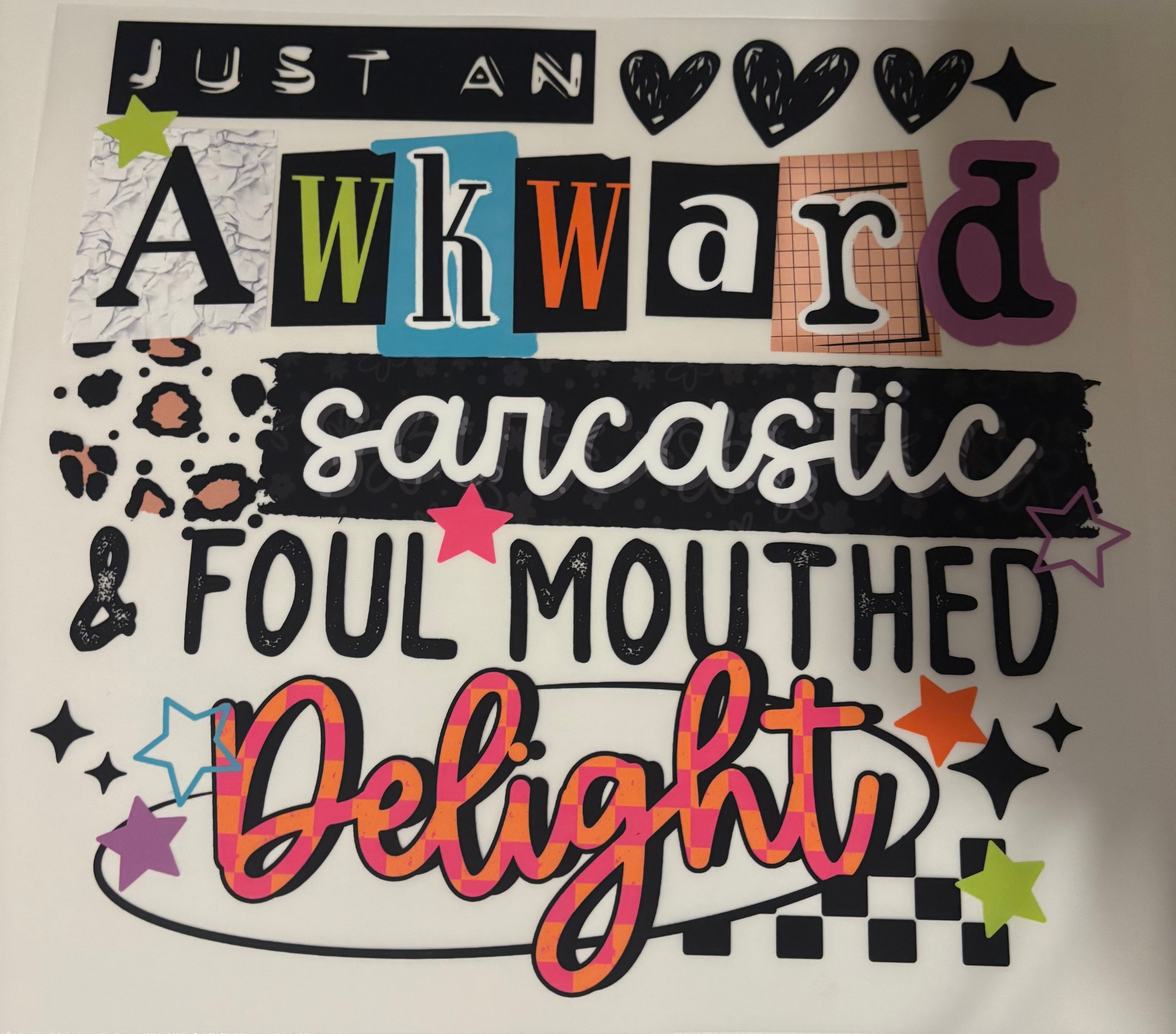 Just an akward sarcastic mouthed delight tee design