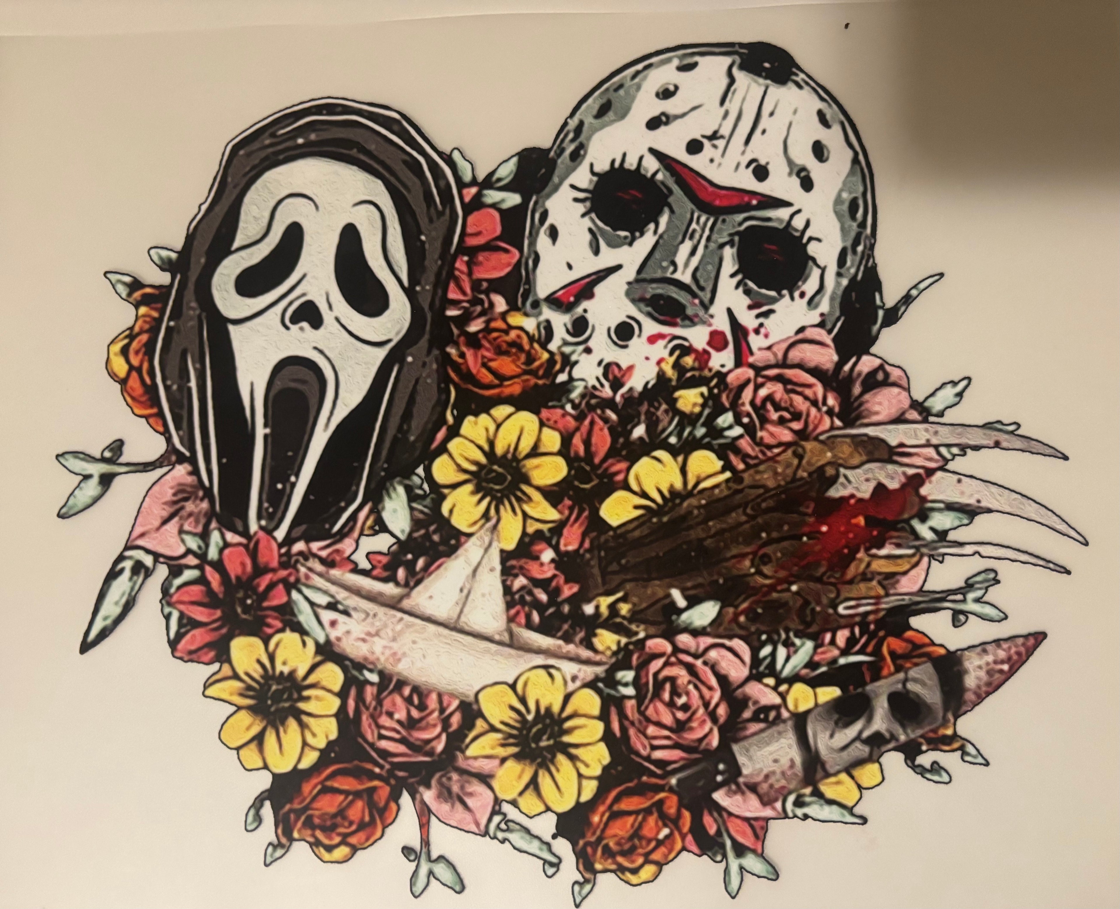 Floral Mask face tee design