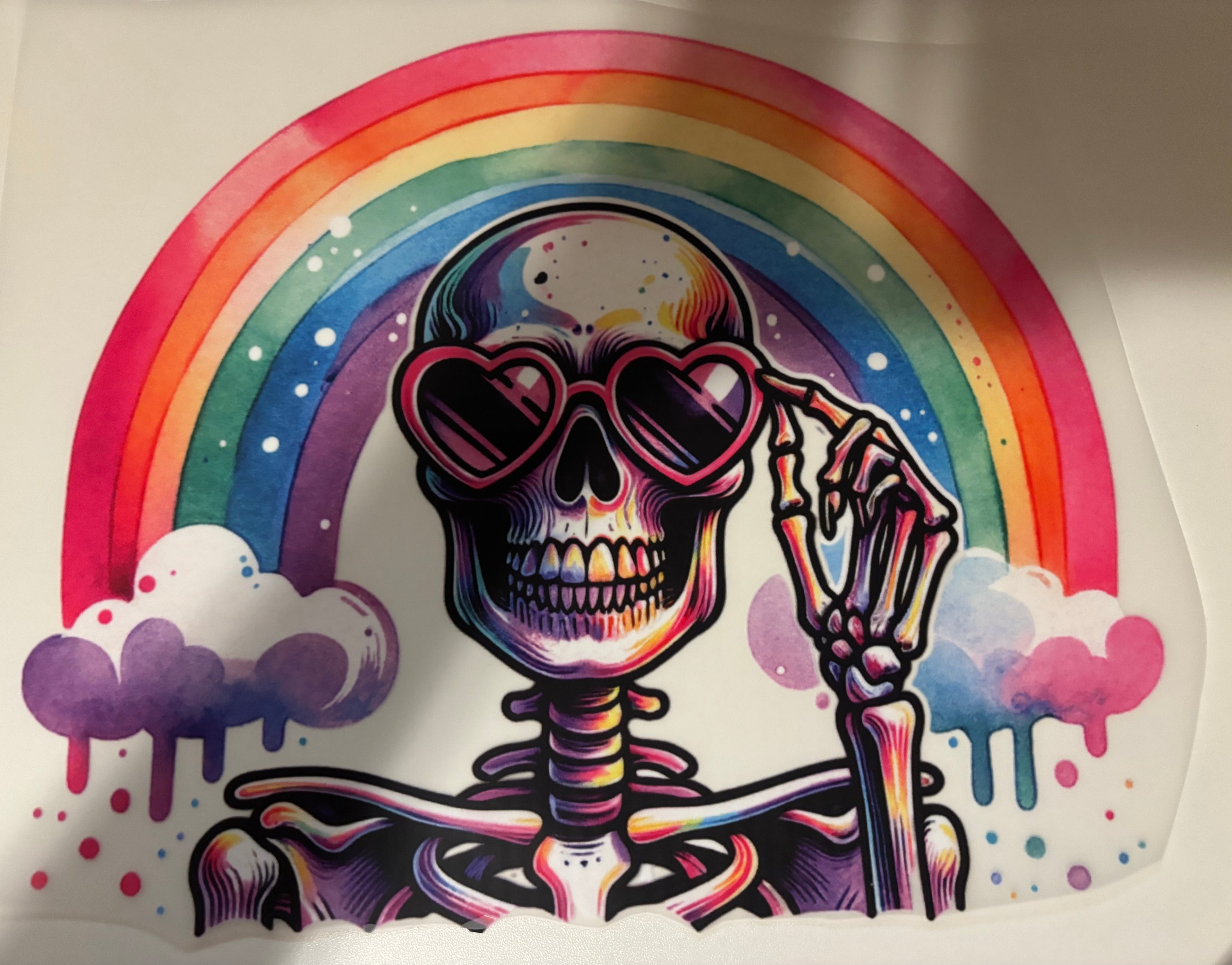Rainbow Skull Tee Design