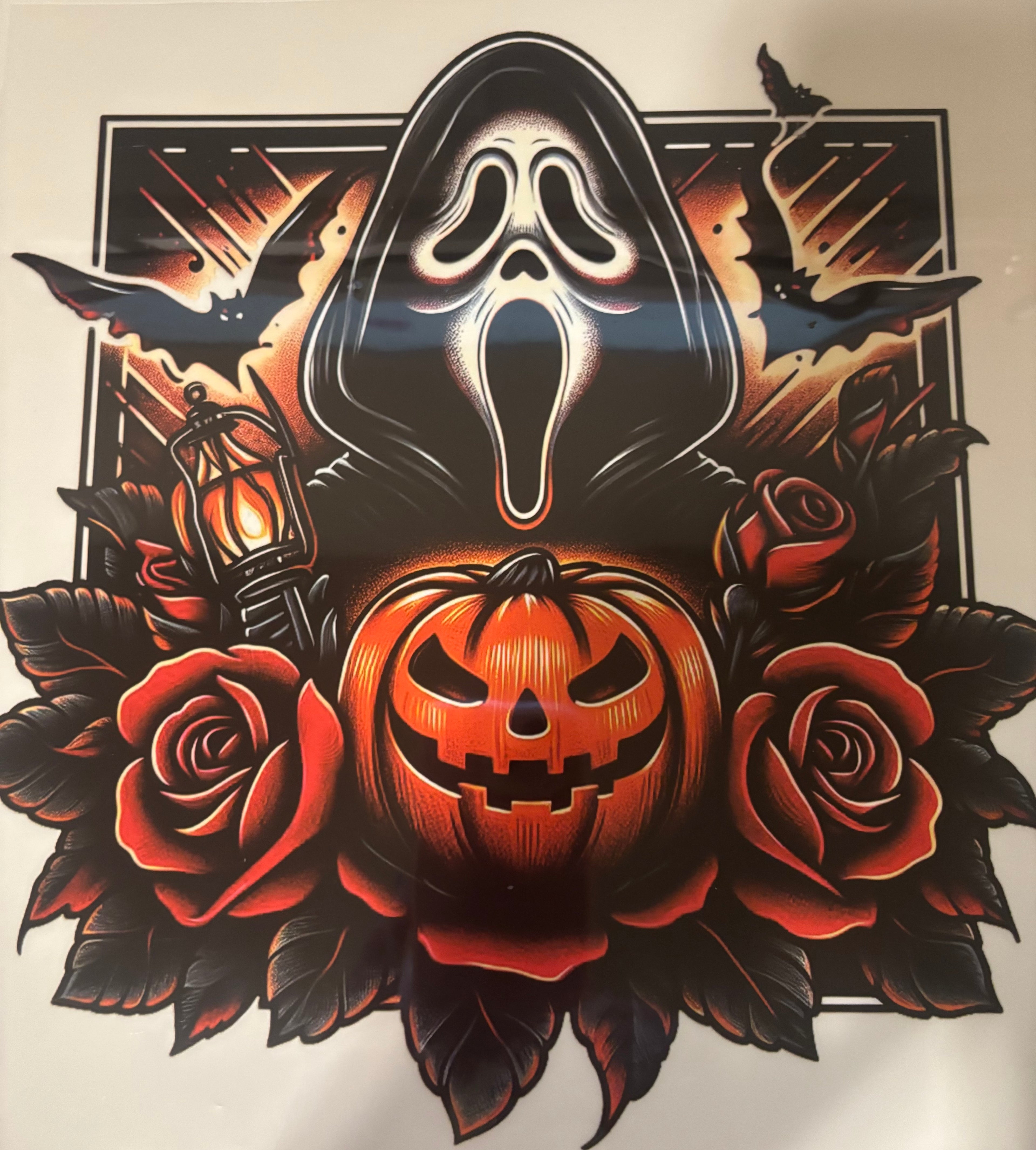Ghost Face Pumpkin Tee Design