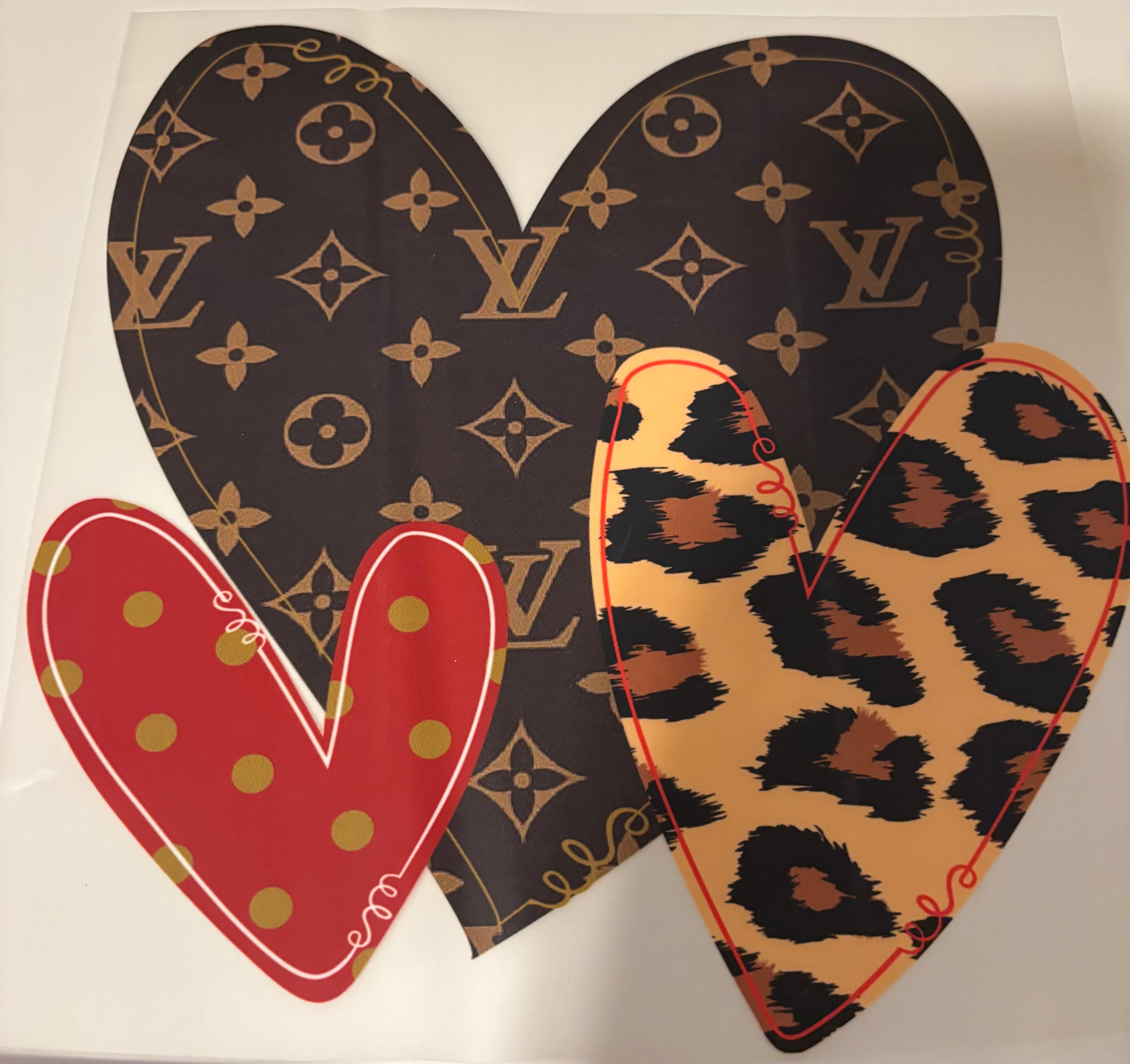 Brown 3 heart tee design