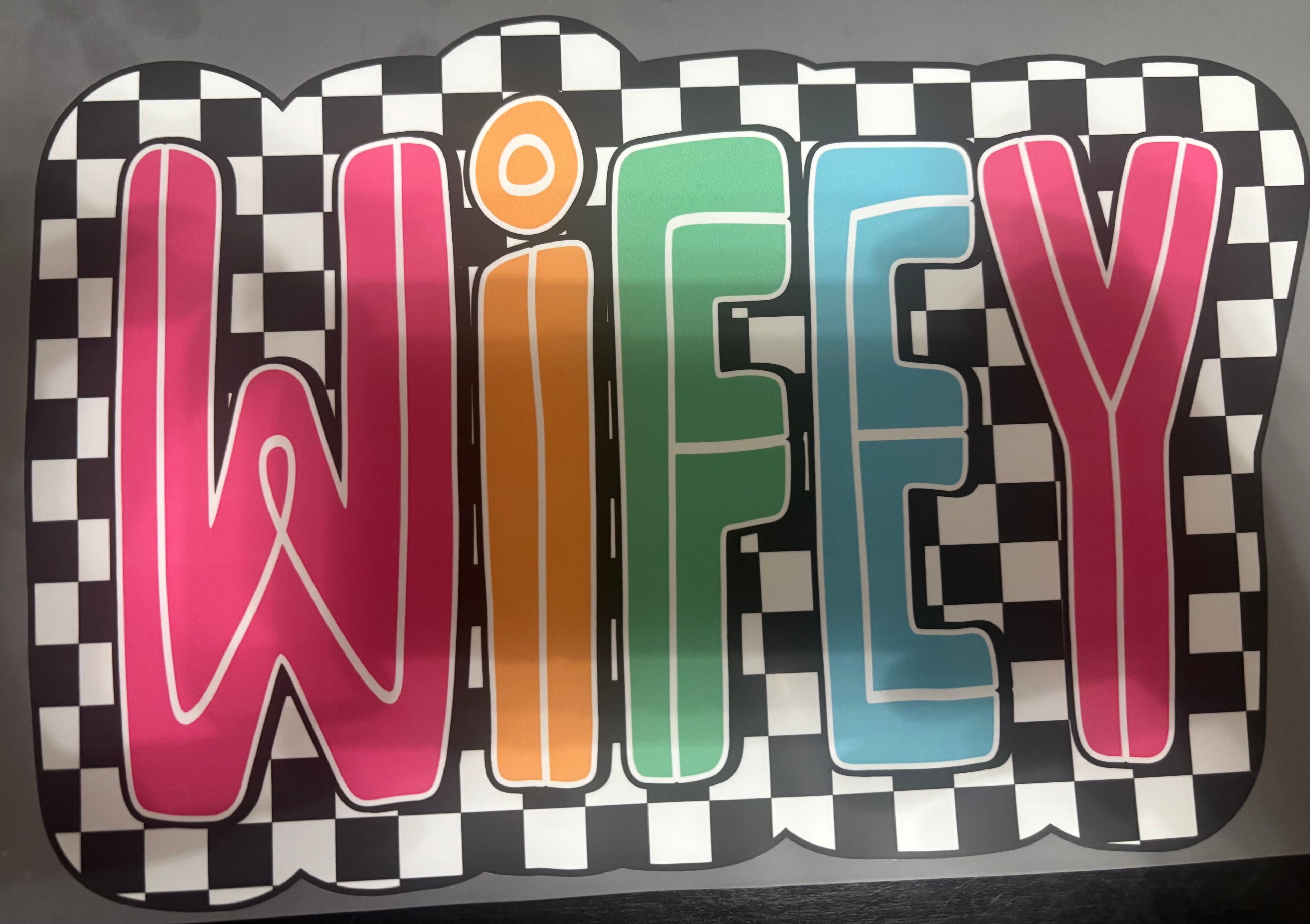 Checkered Wifey transfer