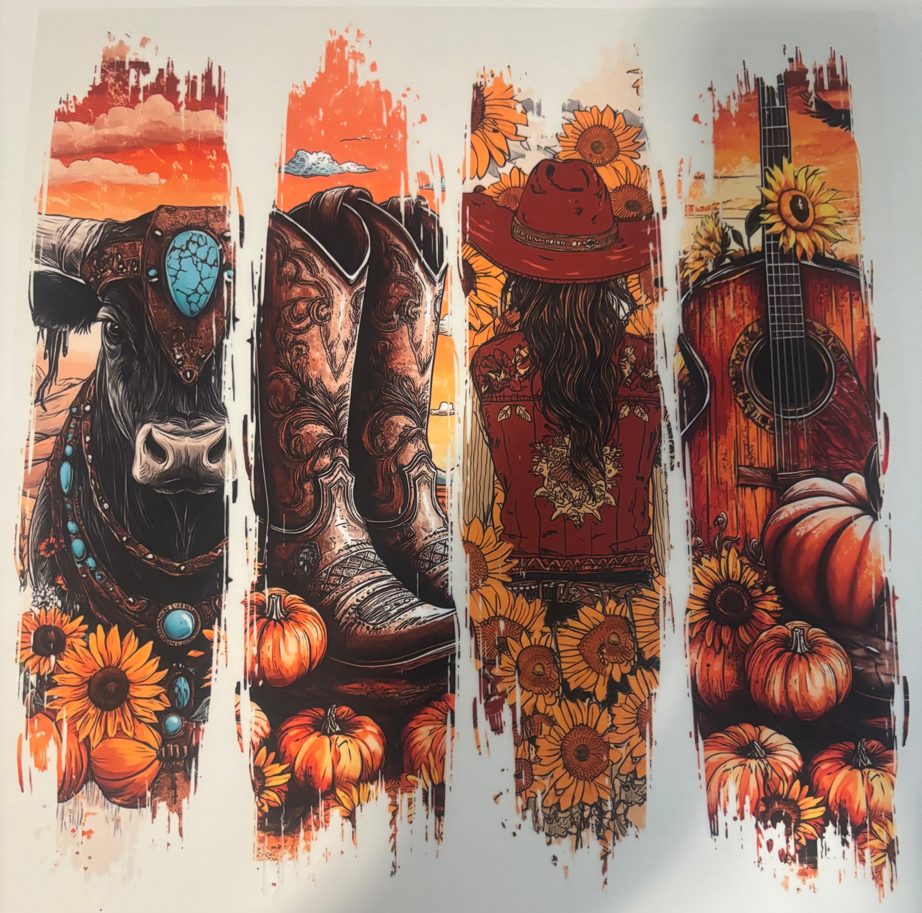 Western Fall Scene Tee Design