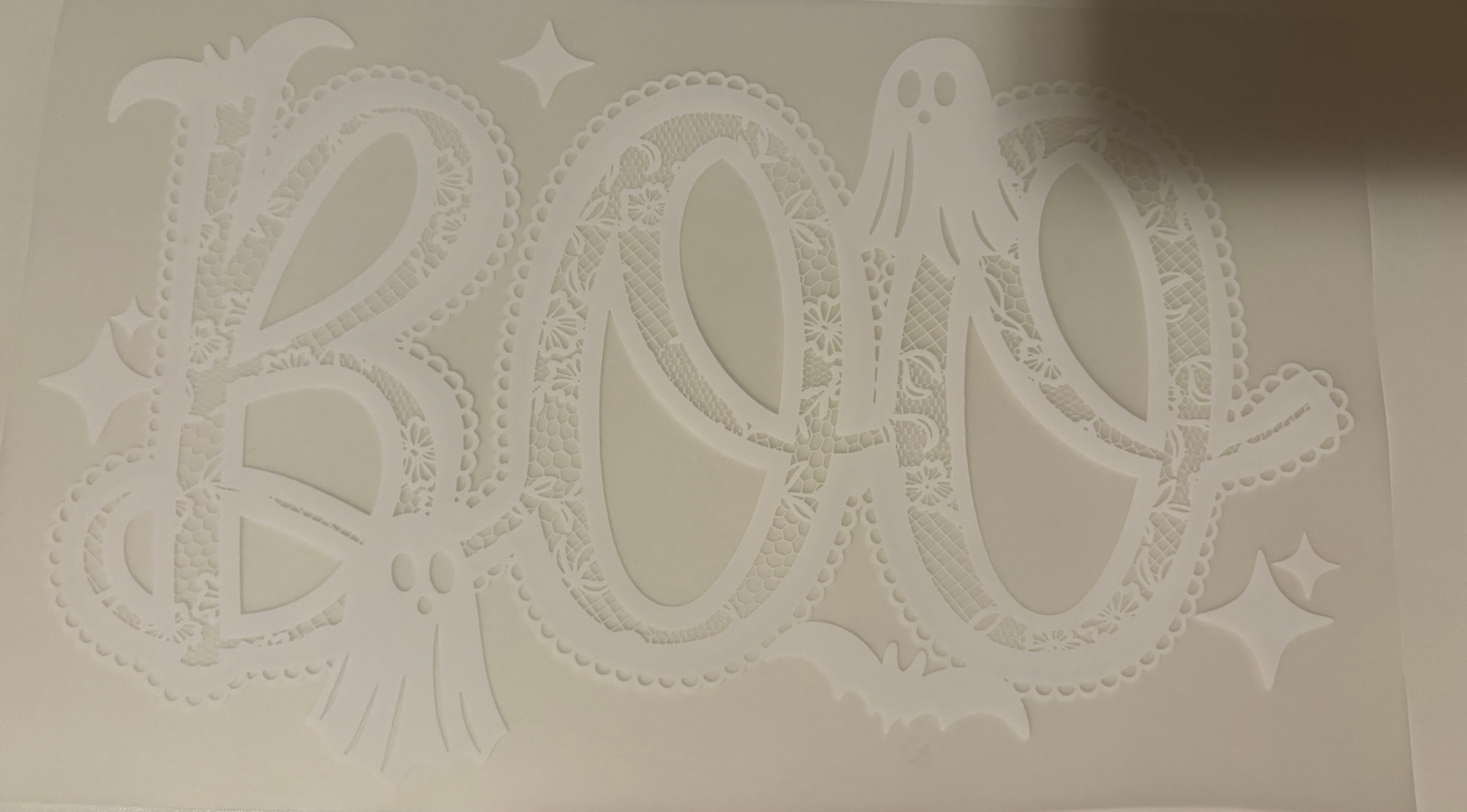 White lace boo tee design
