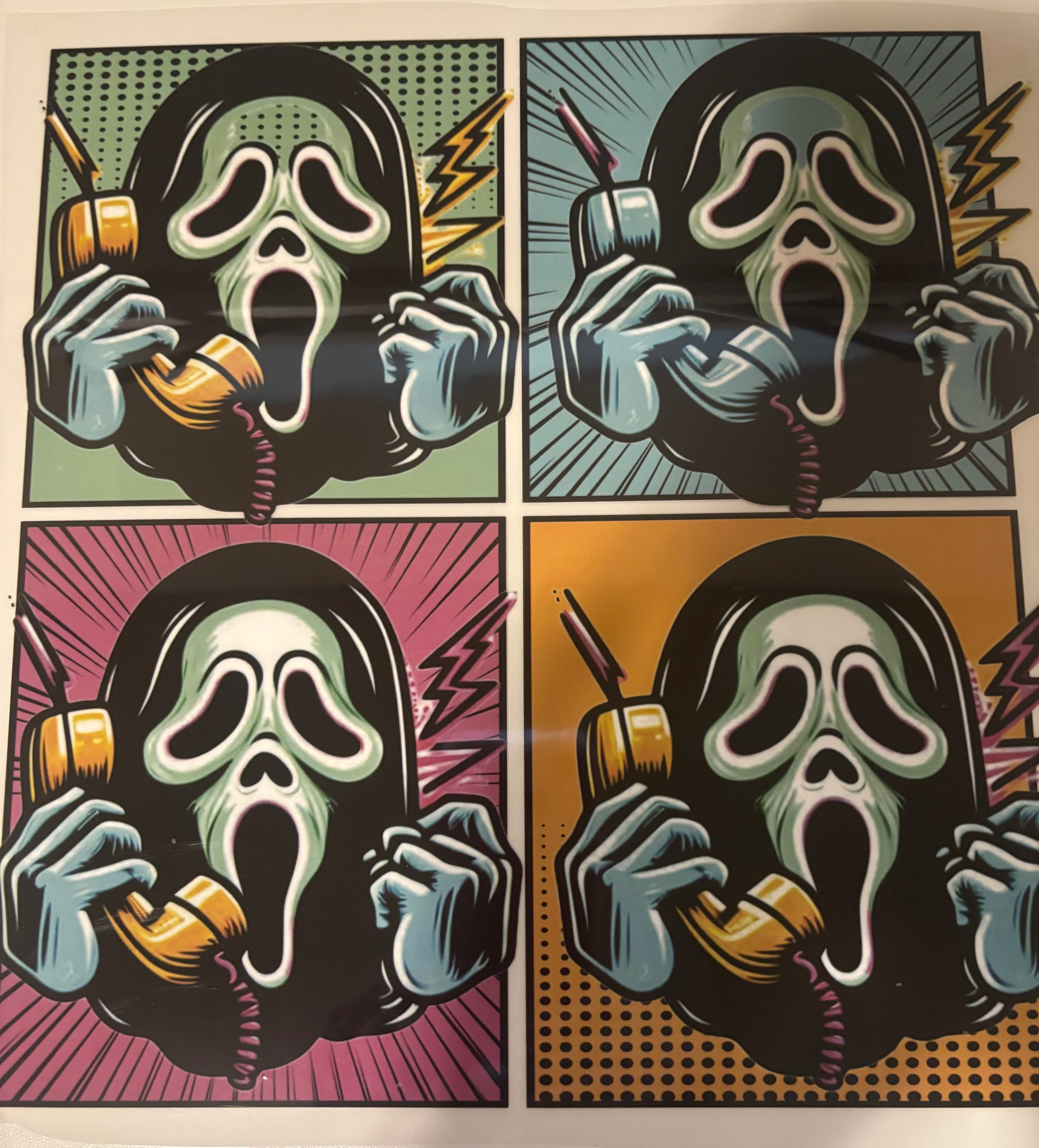 boxed Ghost face Tee Design