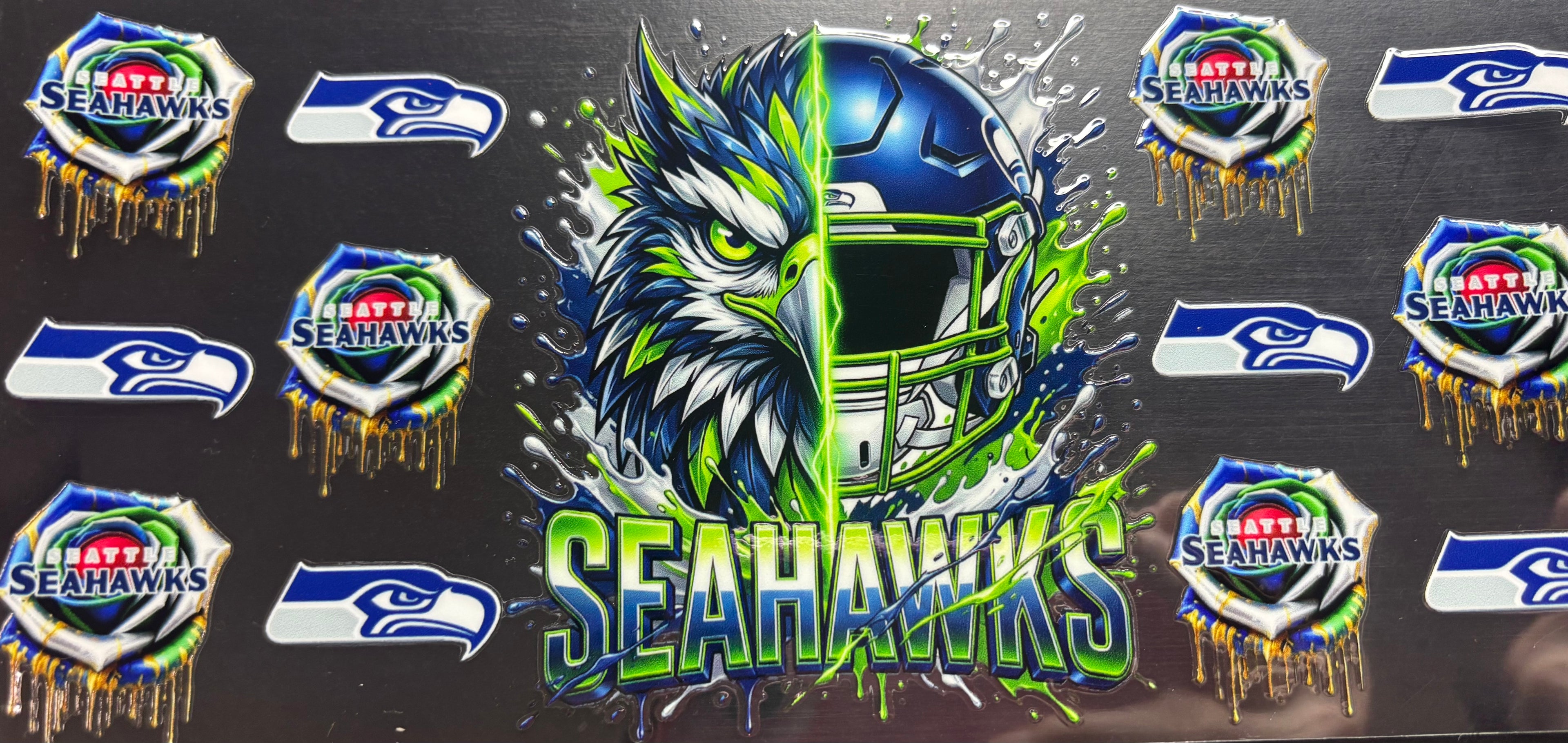 16 Oz Seahawks Head Cup Wrap
