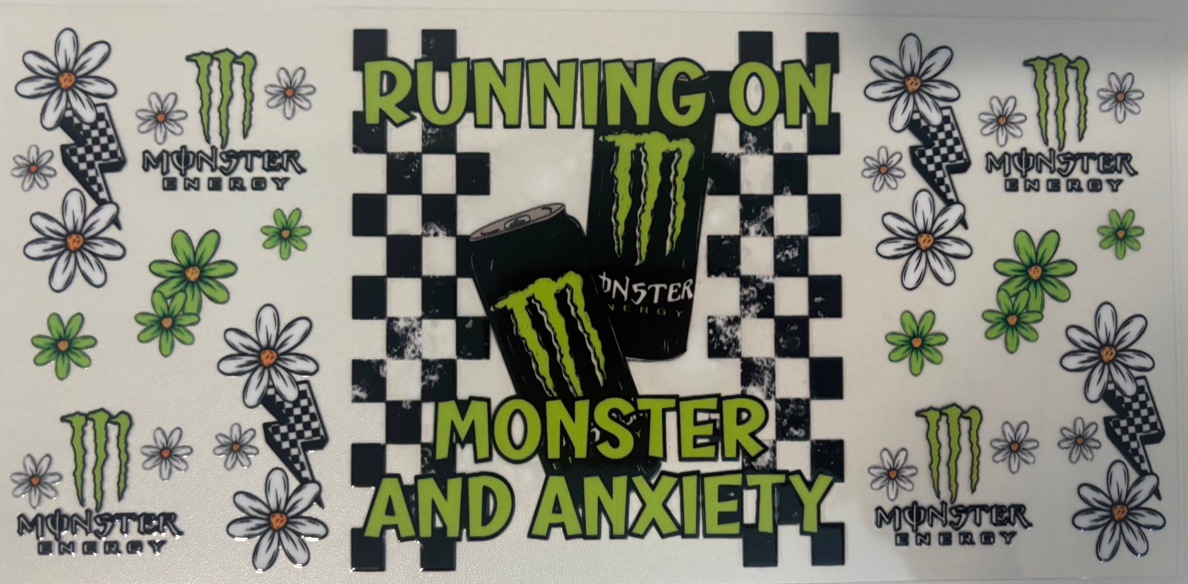 16 oz Running on Monster and Anxiety Cup Wrap