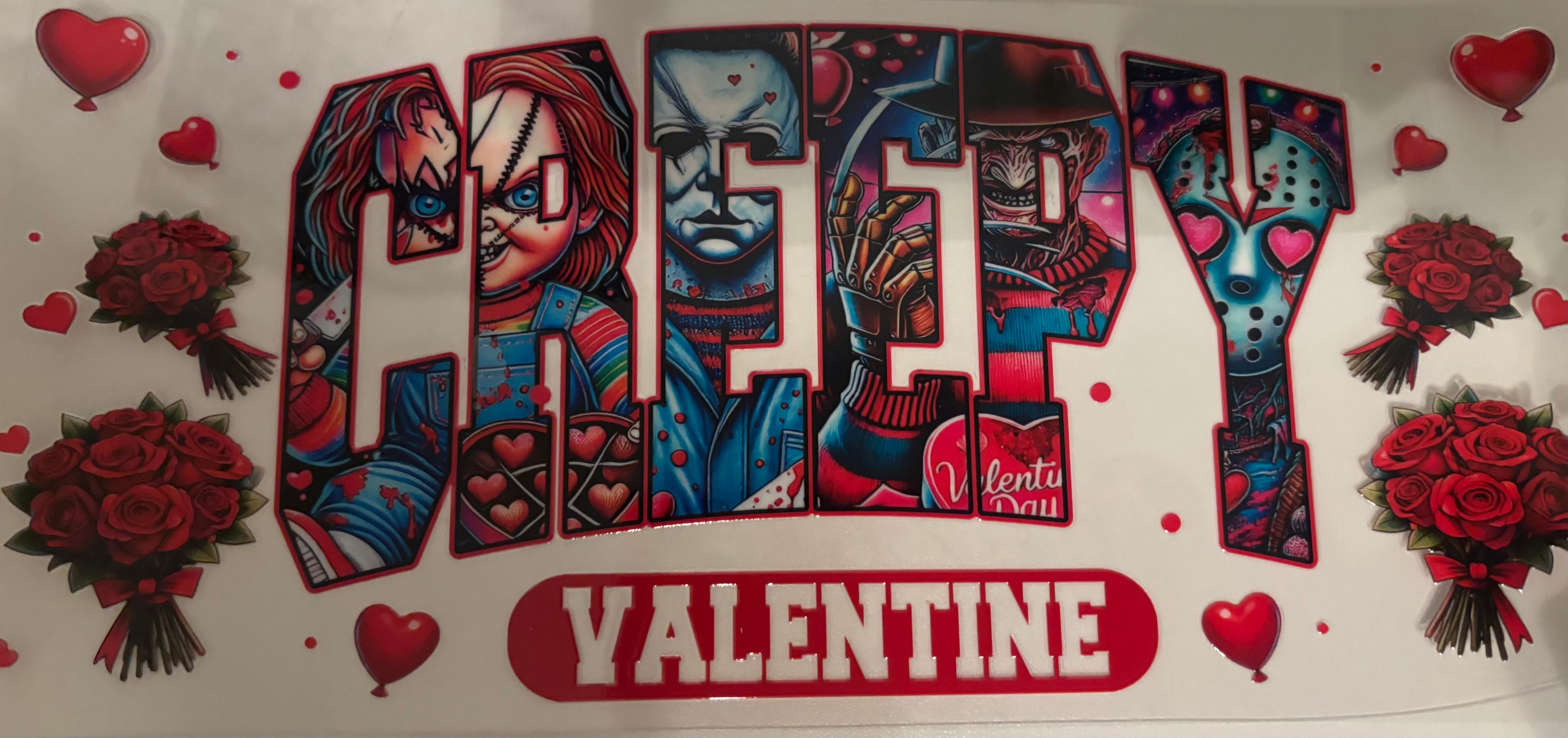 Creepy Valentine 16 oz Cup Wrap