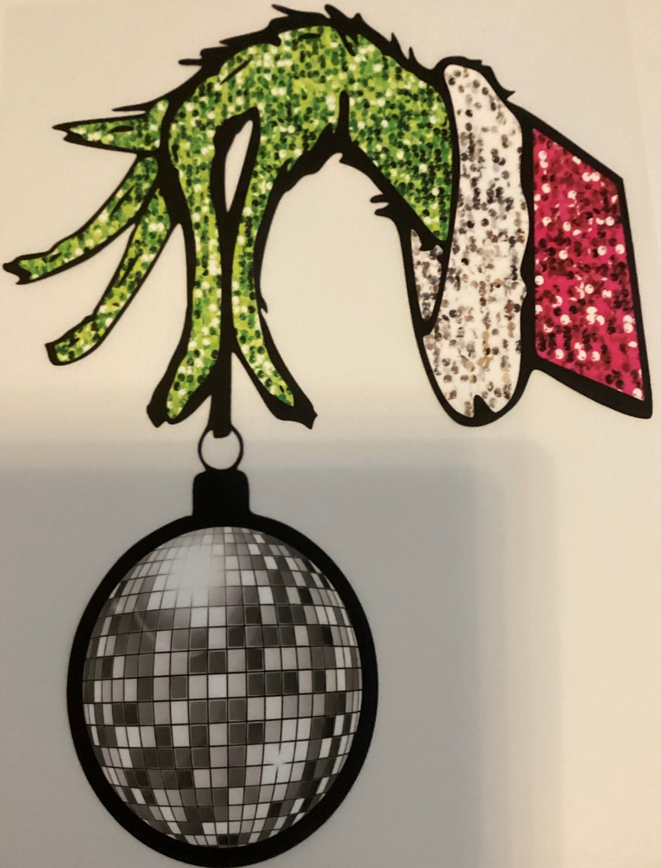 Faux sequence grinch hand