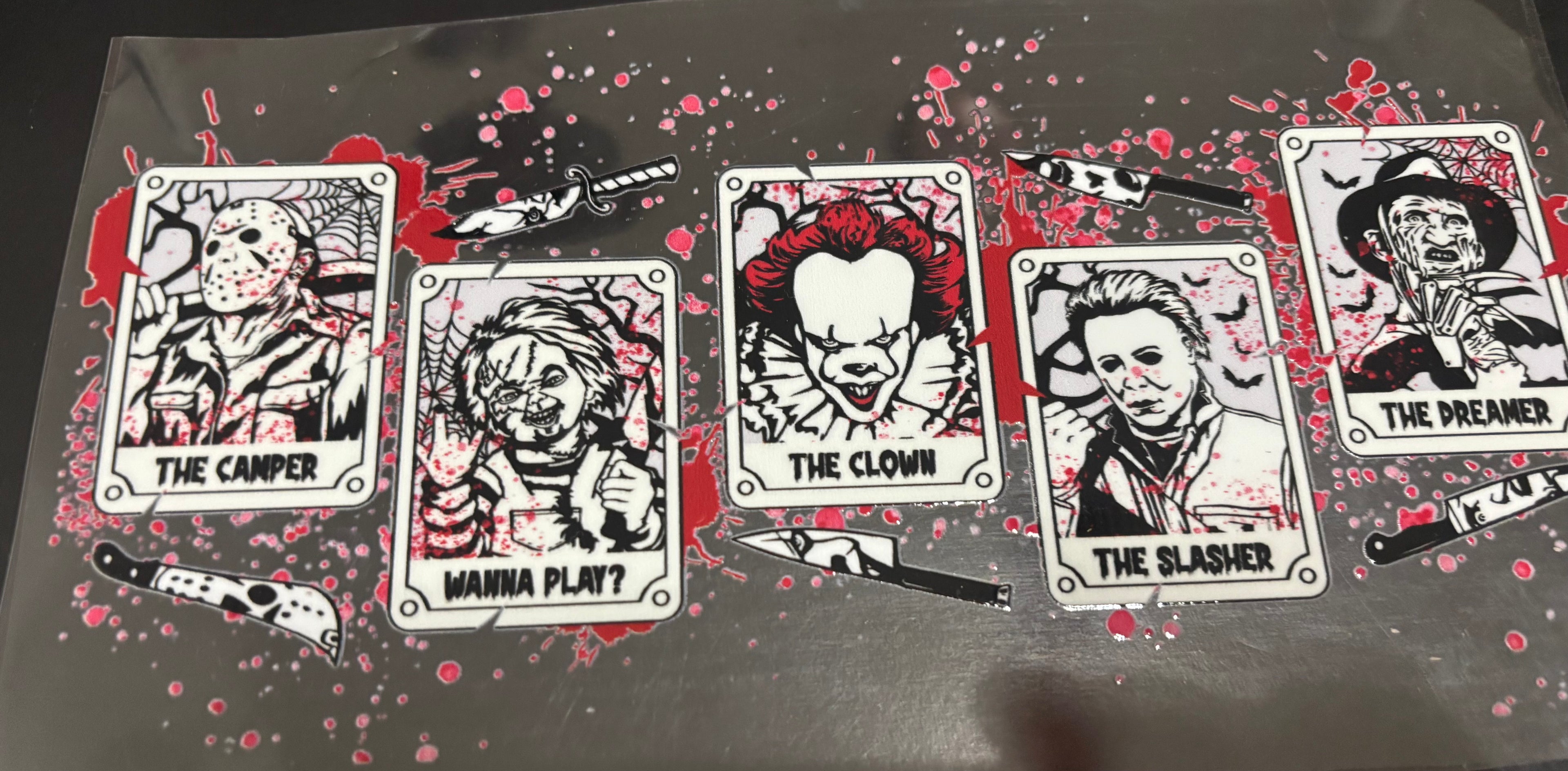 16 Oz scary guy cards