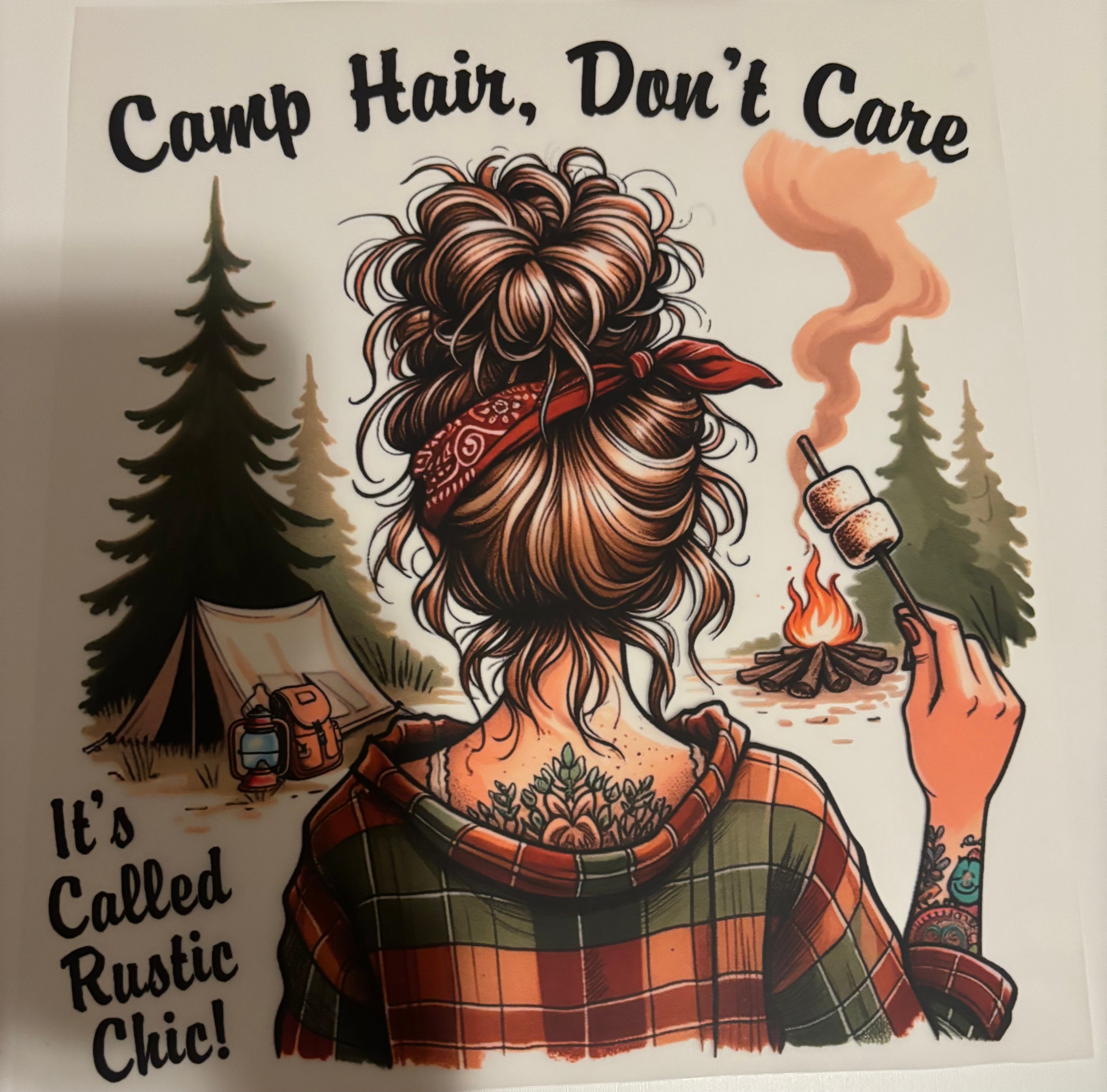 Camo hair don’t care tee design
