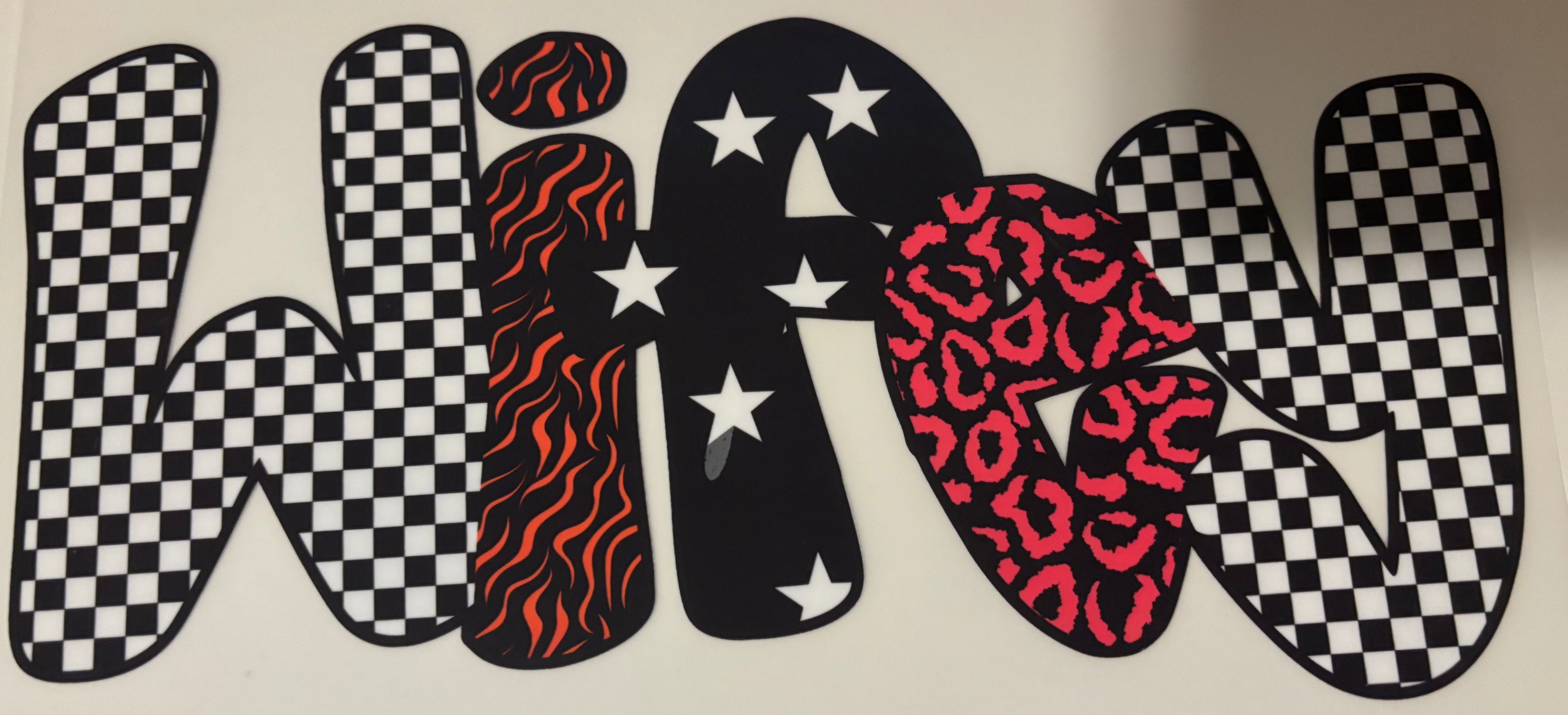 Wifey Checkered, Stars, and cheetah Tee Design