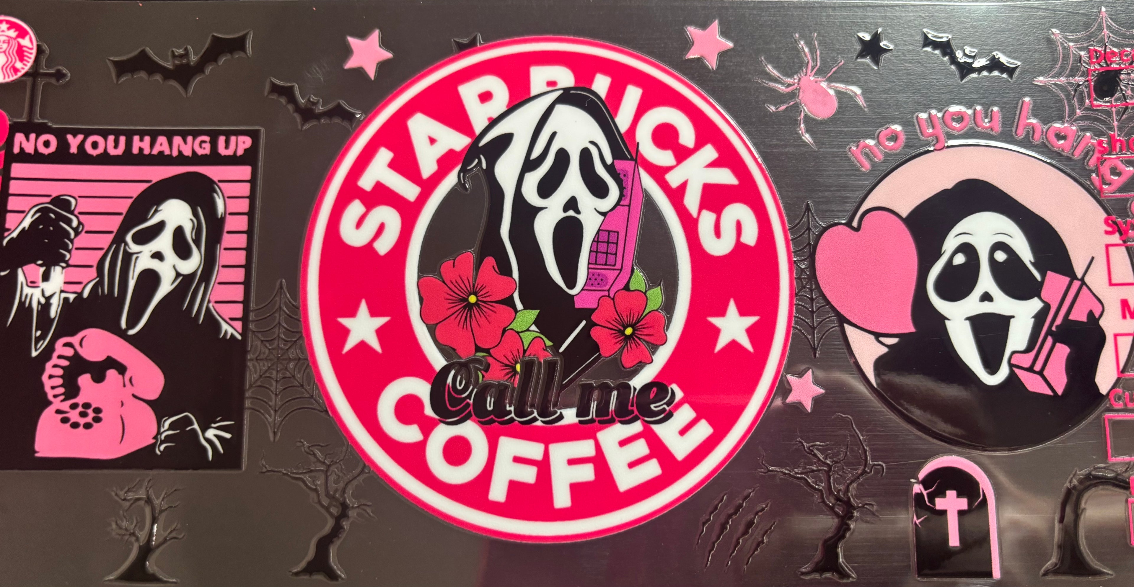 16 Oz Starbucks Ghost Face Cup Wrap