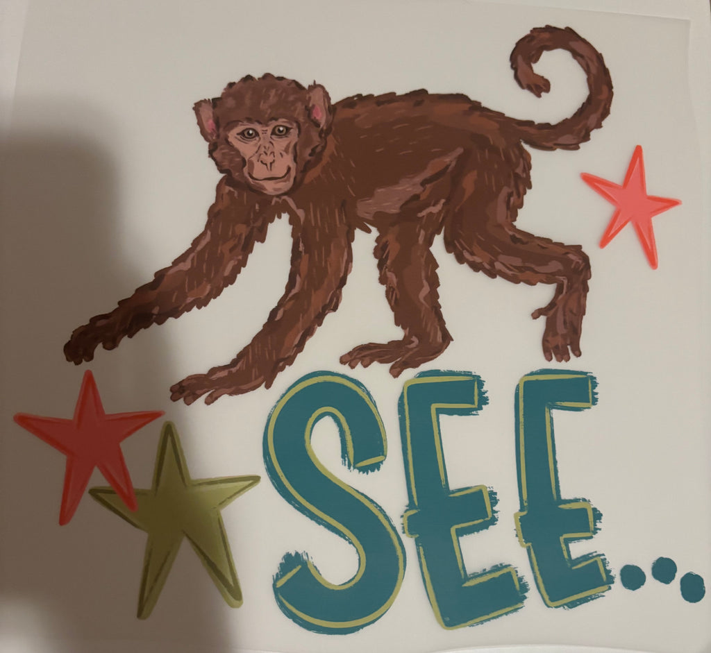 Front & back monkey see monkey do tee design