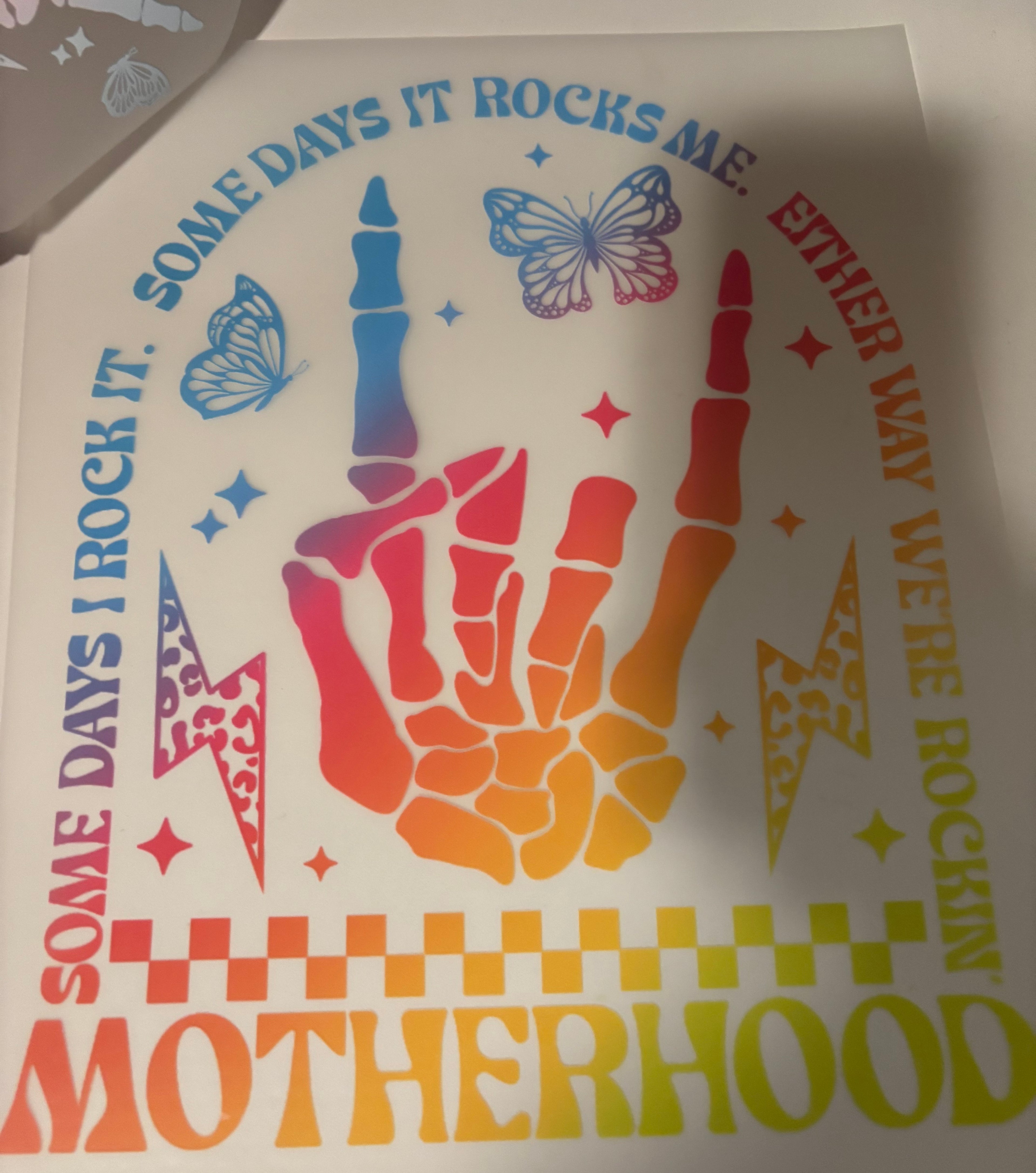 Neon Motherhood Rock it Pocket & Back tee design