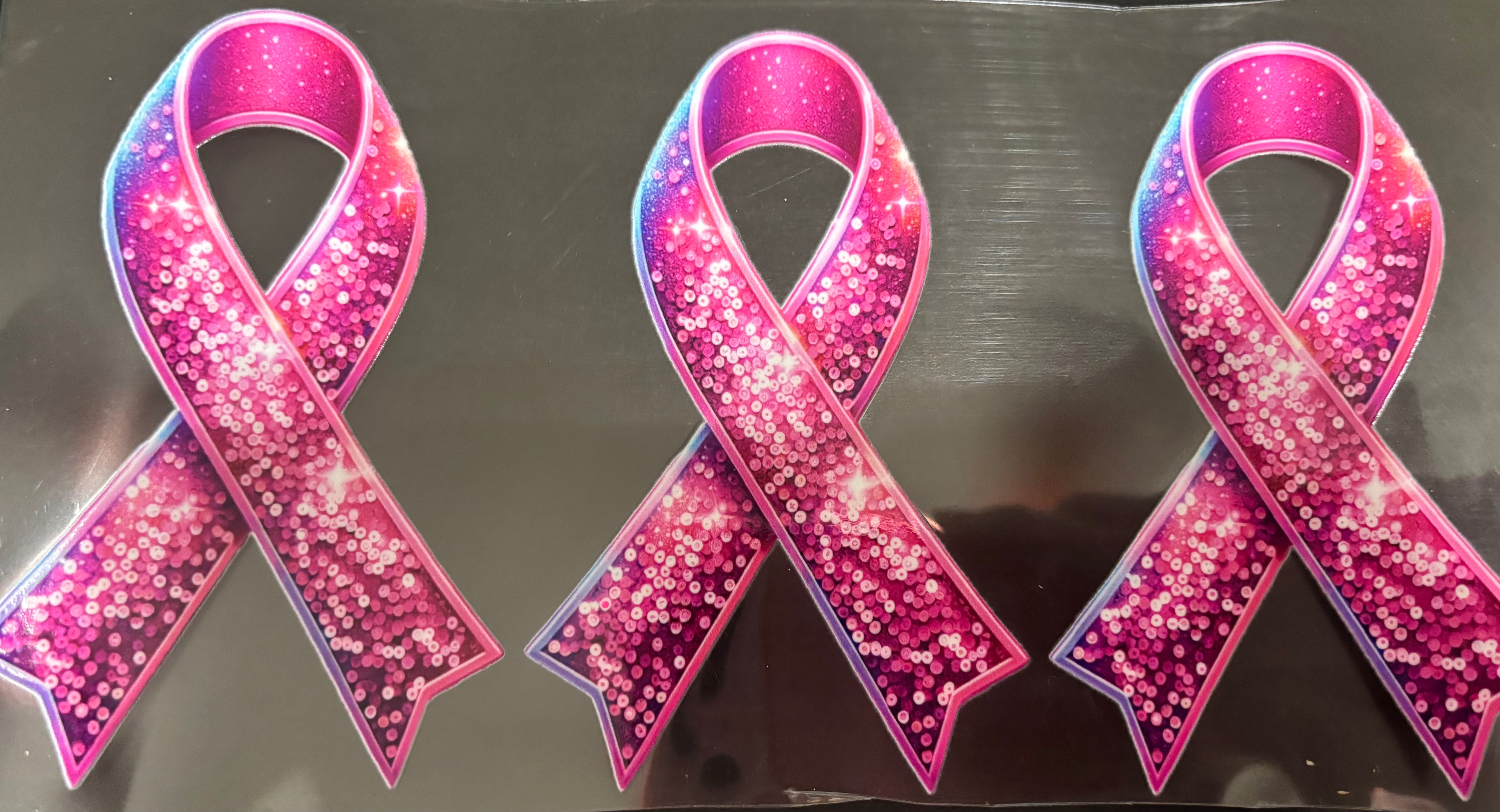 16 oz faux glitter awareness bows