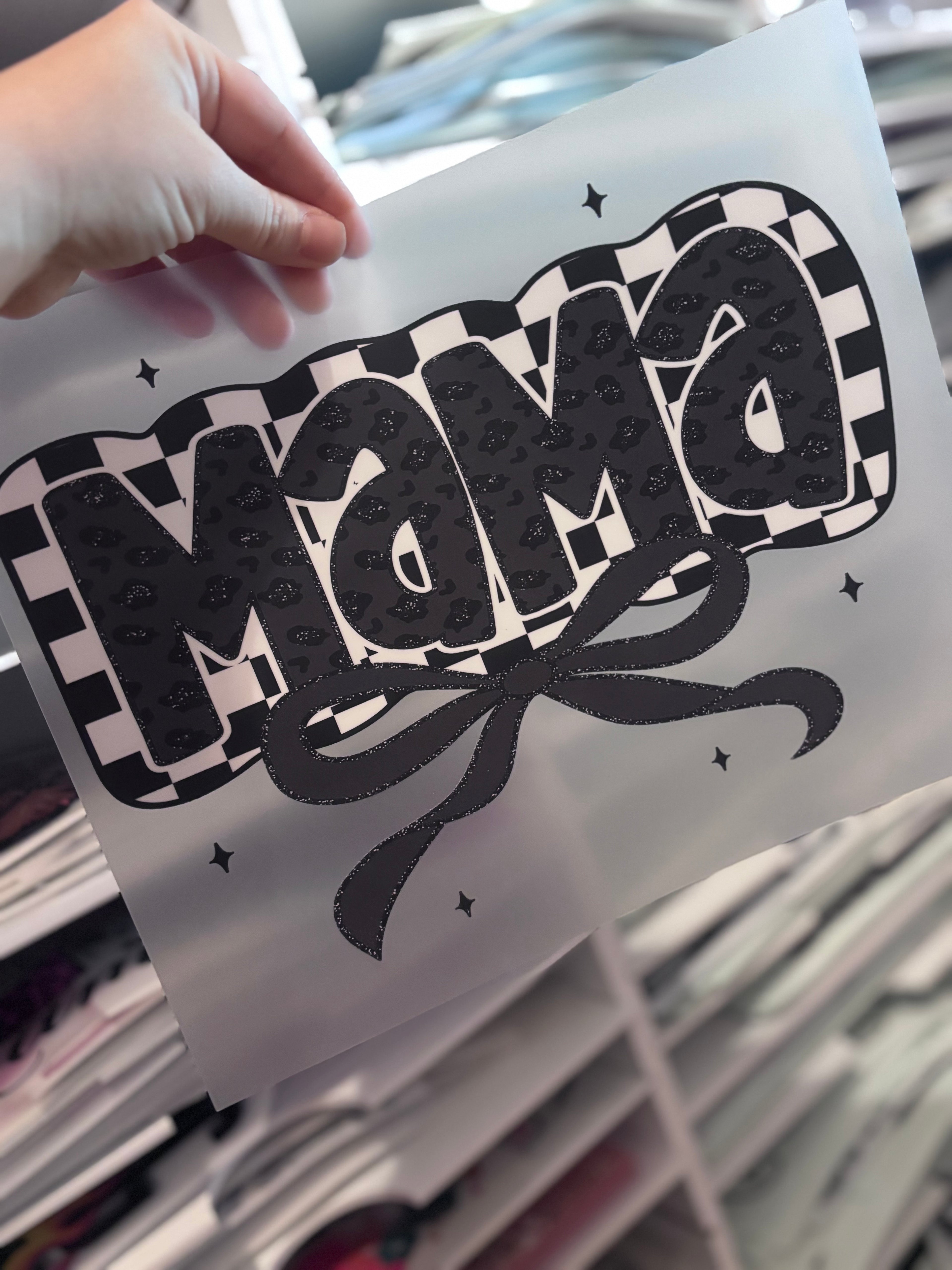 Mama checkered bow
