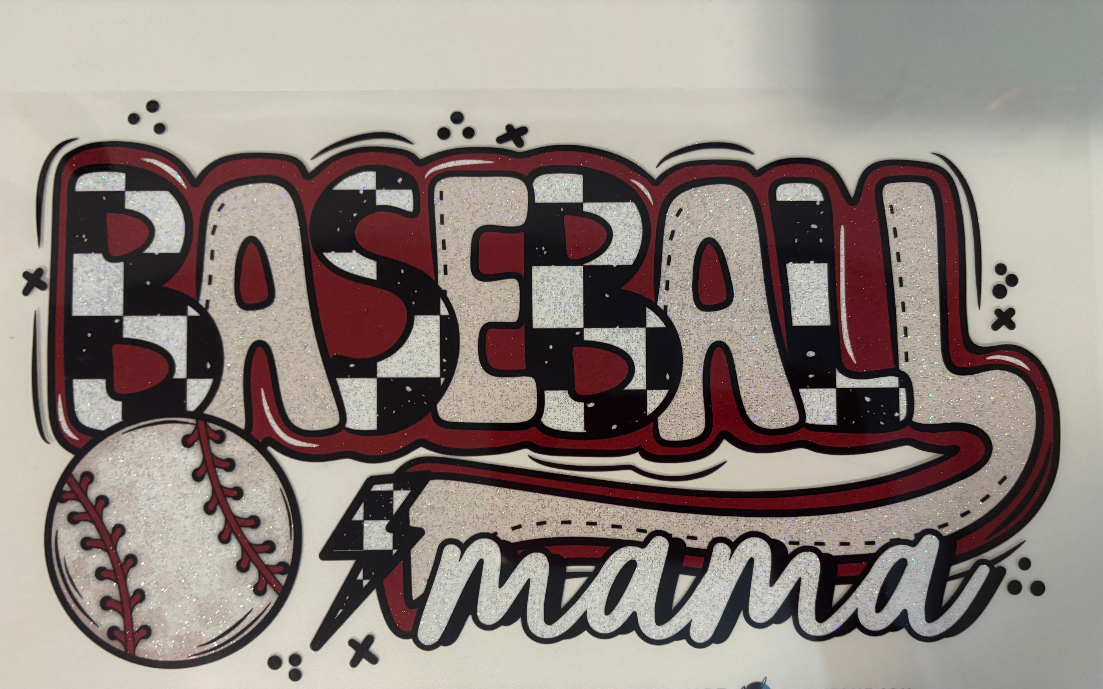 Glitter Baseball Mama Tee Design