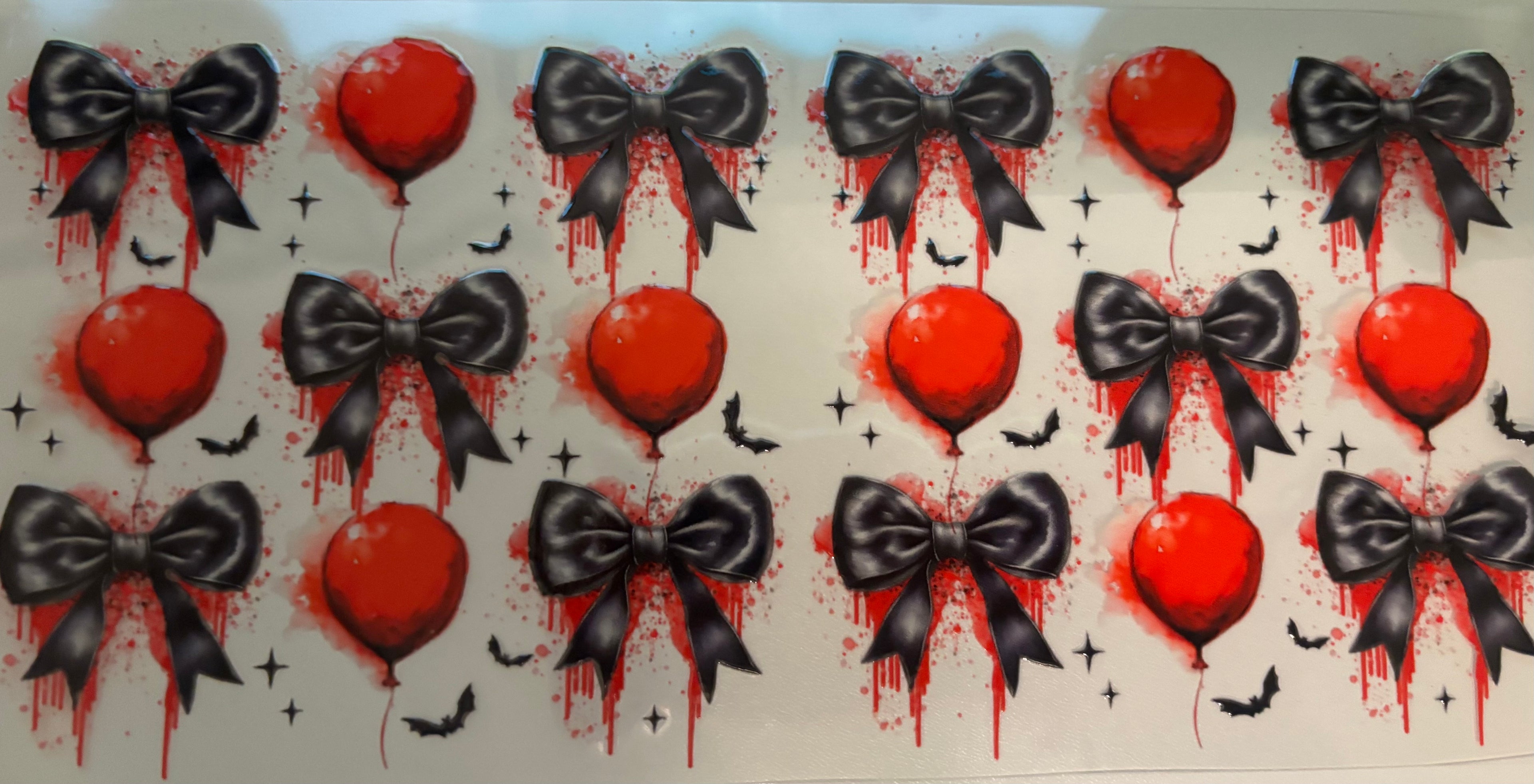 Black Bows & Balloons 16oz Cup Wrap