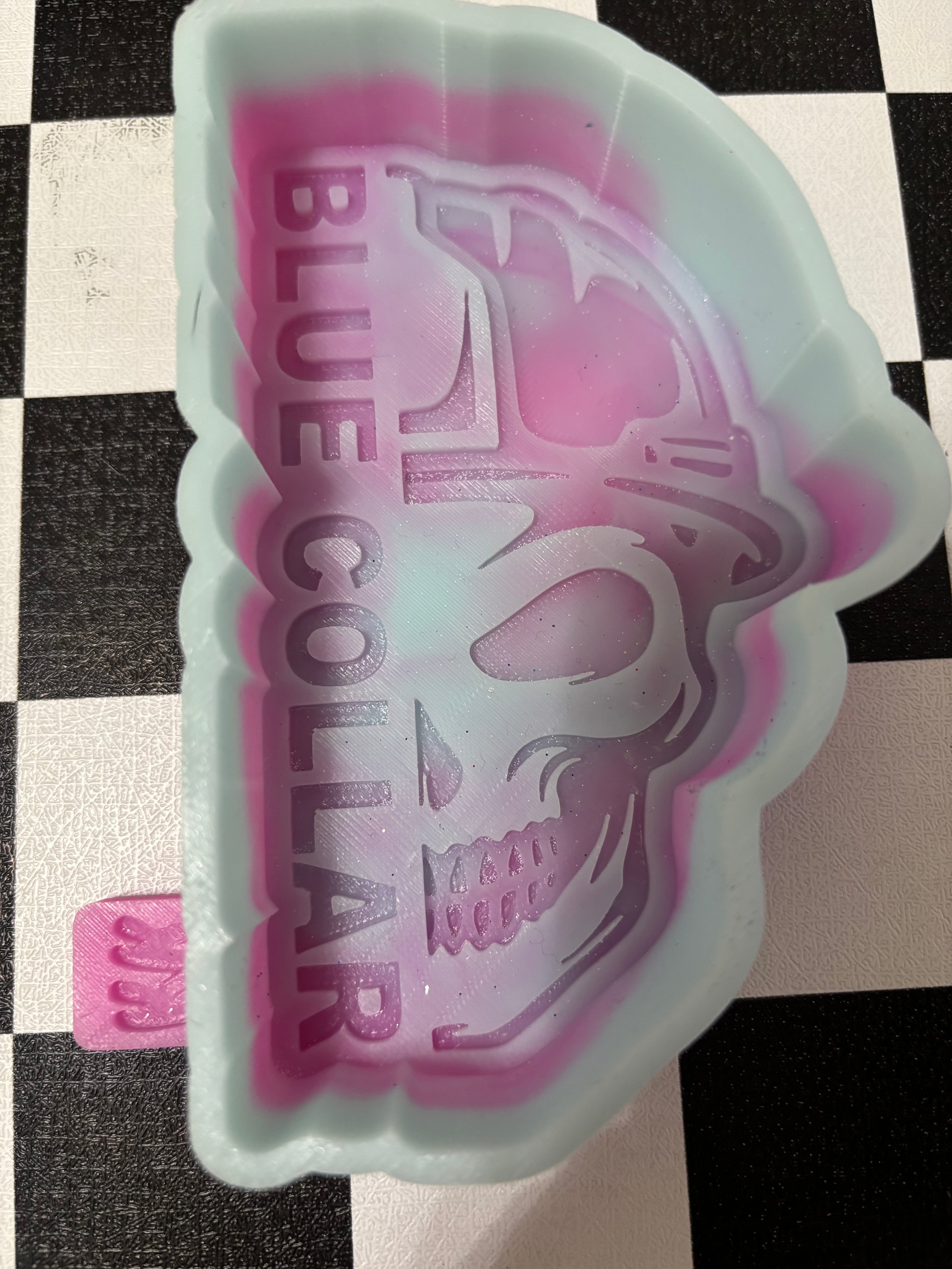 Custom Blue Collar Skull Freshie Mold