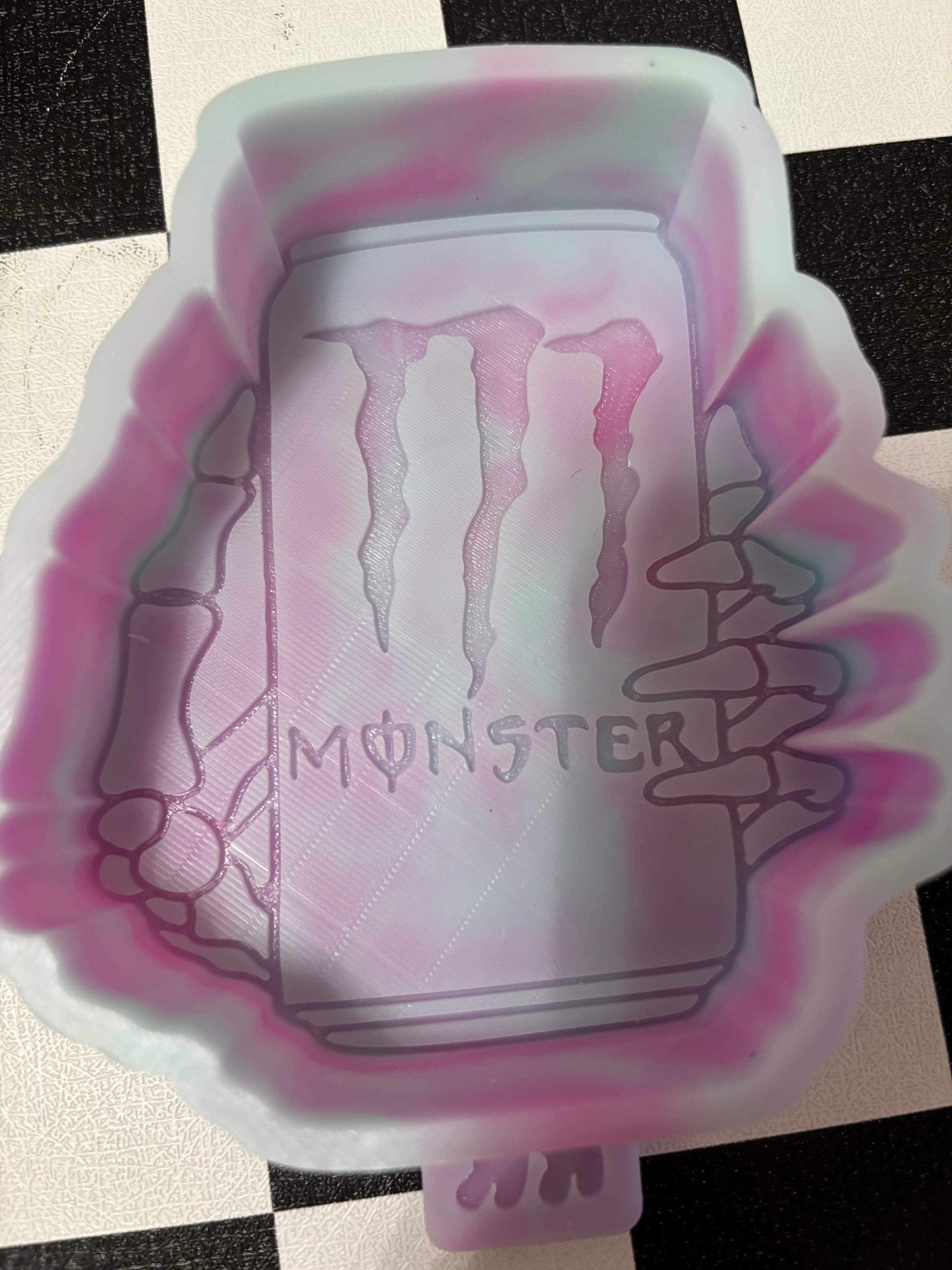 Custom Skull hand holding a monster Freshie Mold