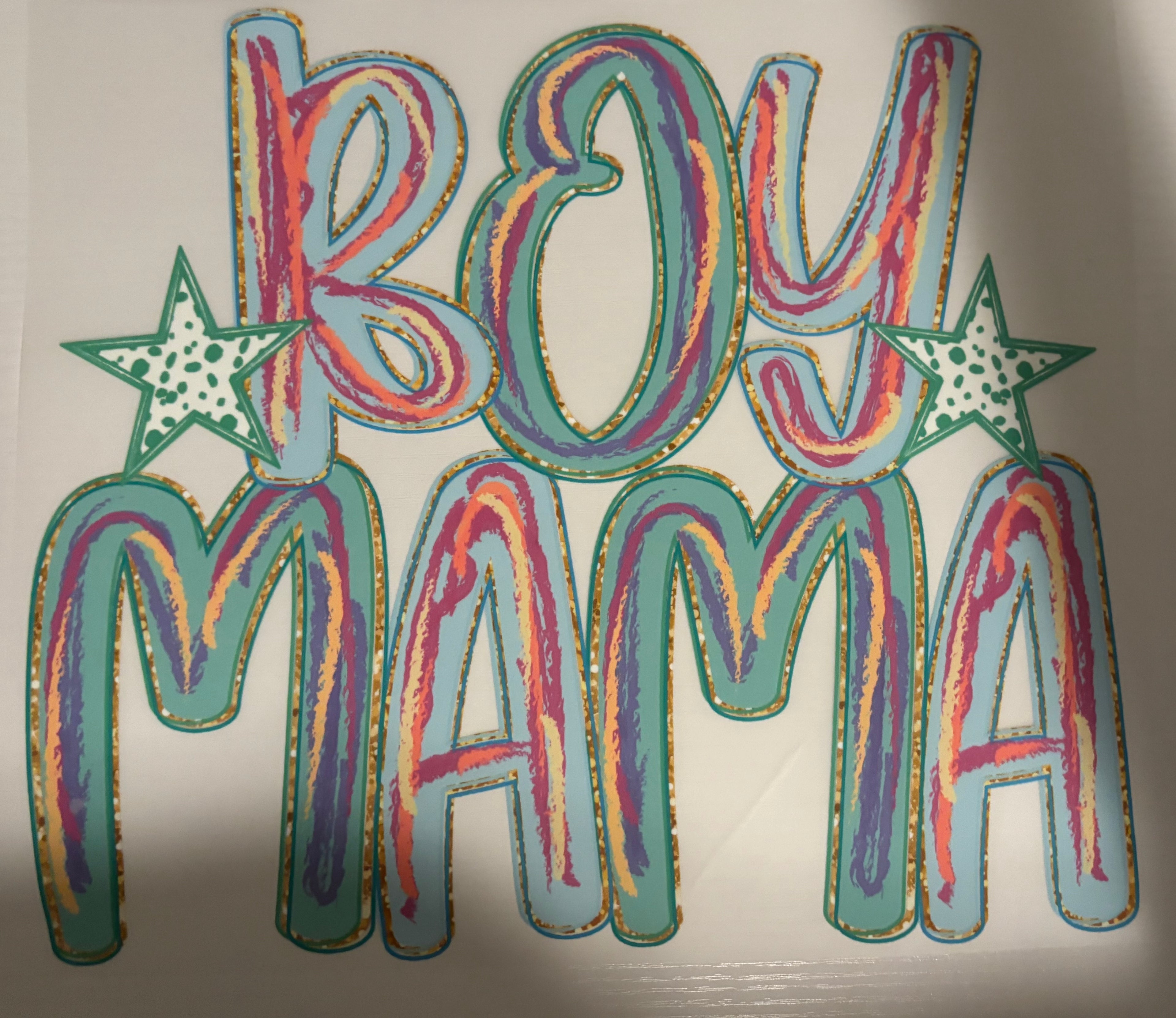 Boy Mama Teal Tee Design