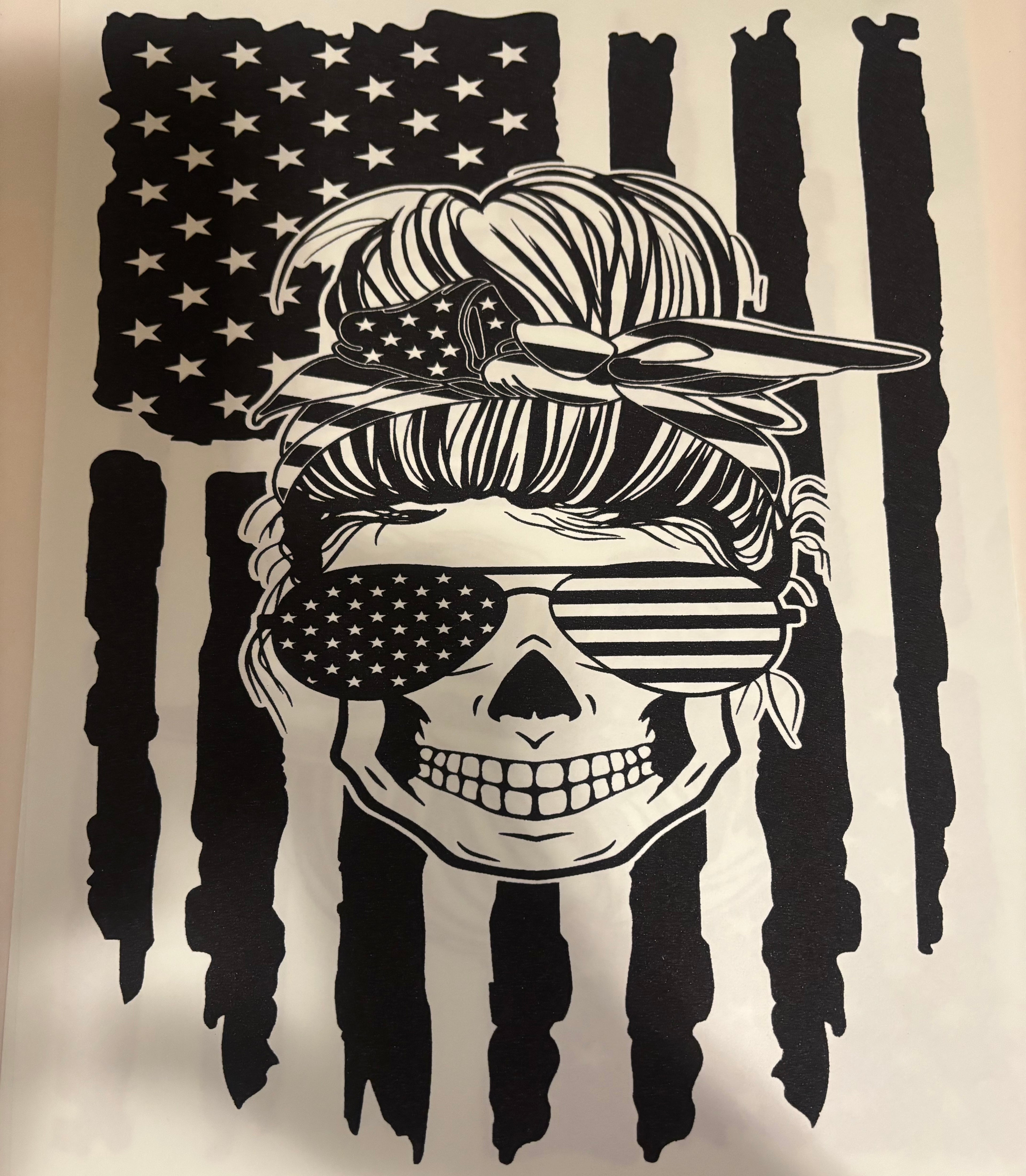 Police Skull Girl Tee Design
