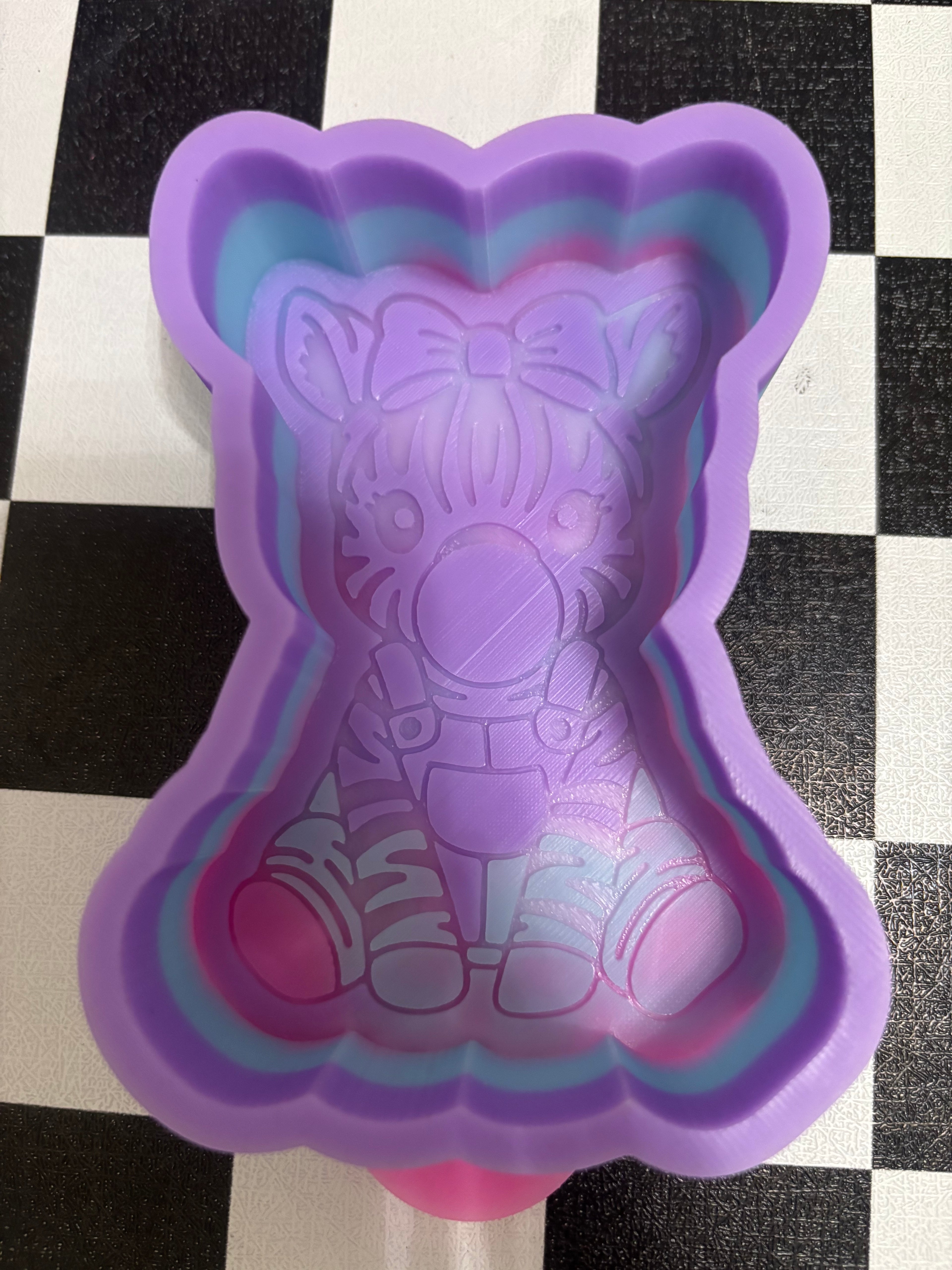 Custom bubble gum zebra freshie mold