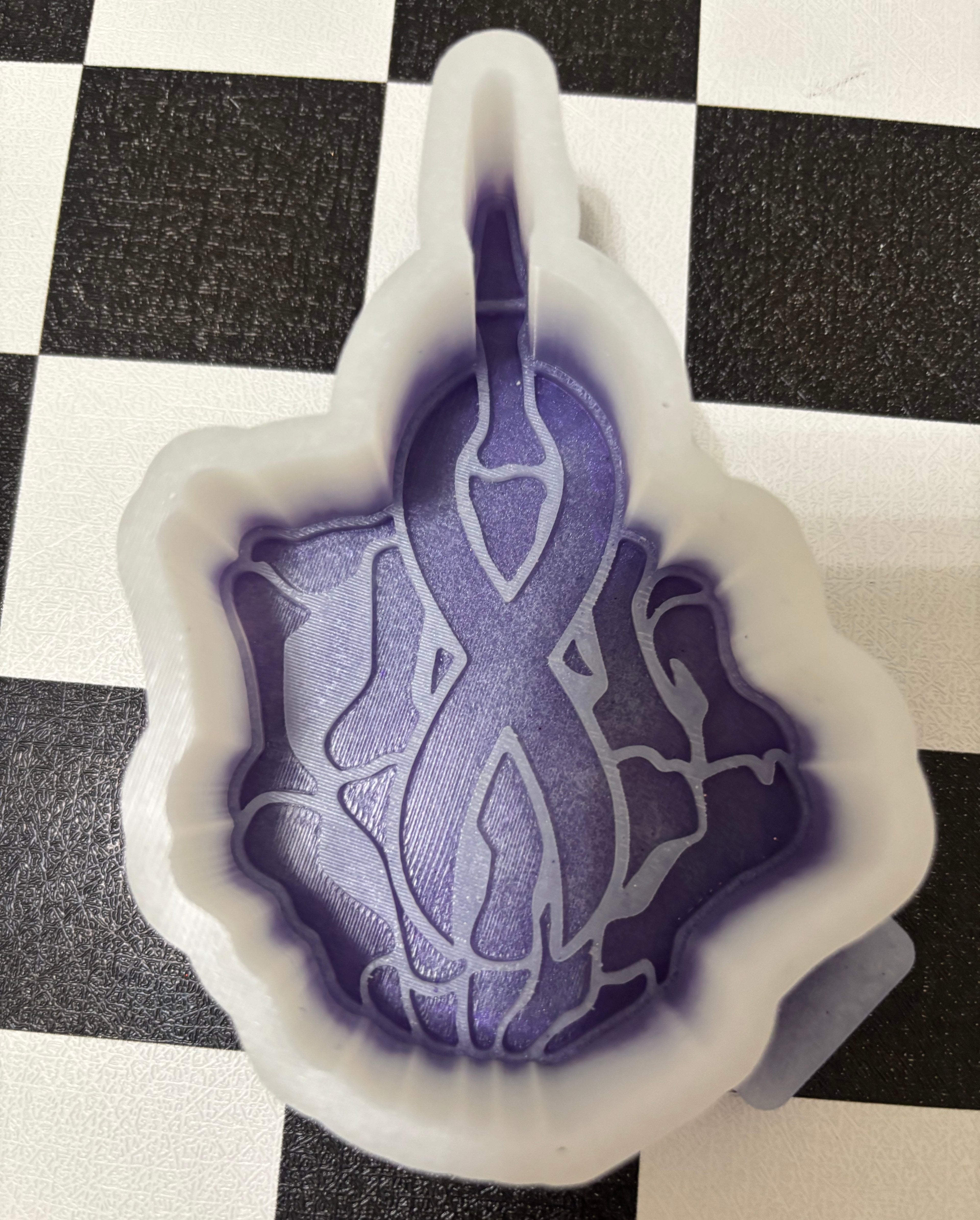 Custom Small F Awareness Skull Hand Freshie Mold