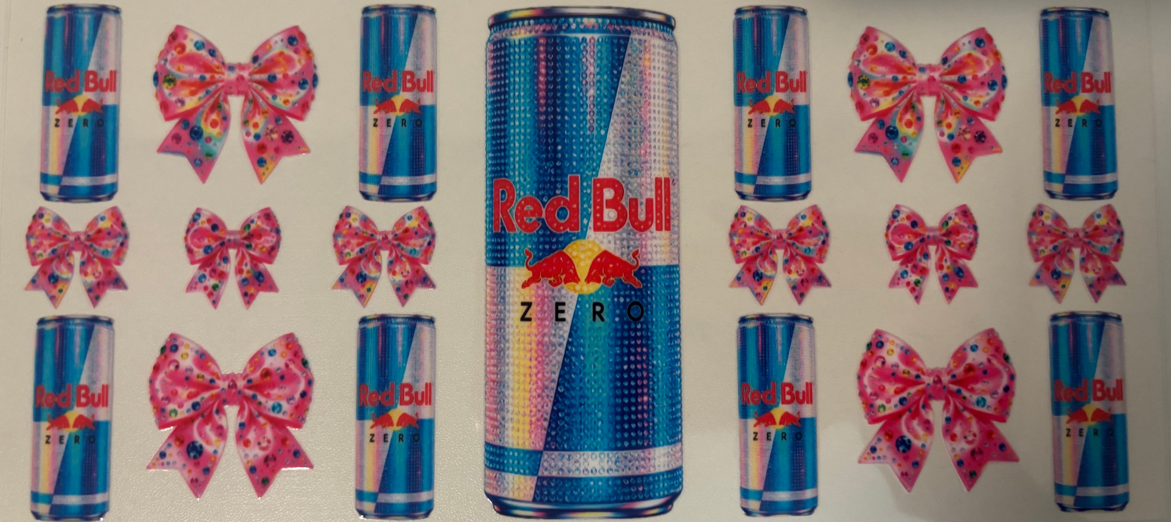 16 oz Faux Rhinestone Red Bull Cup Wrap