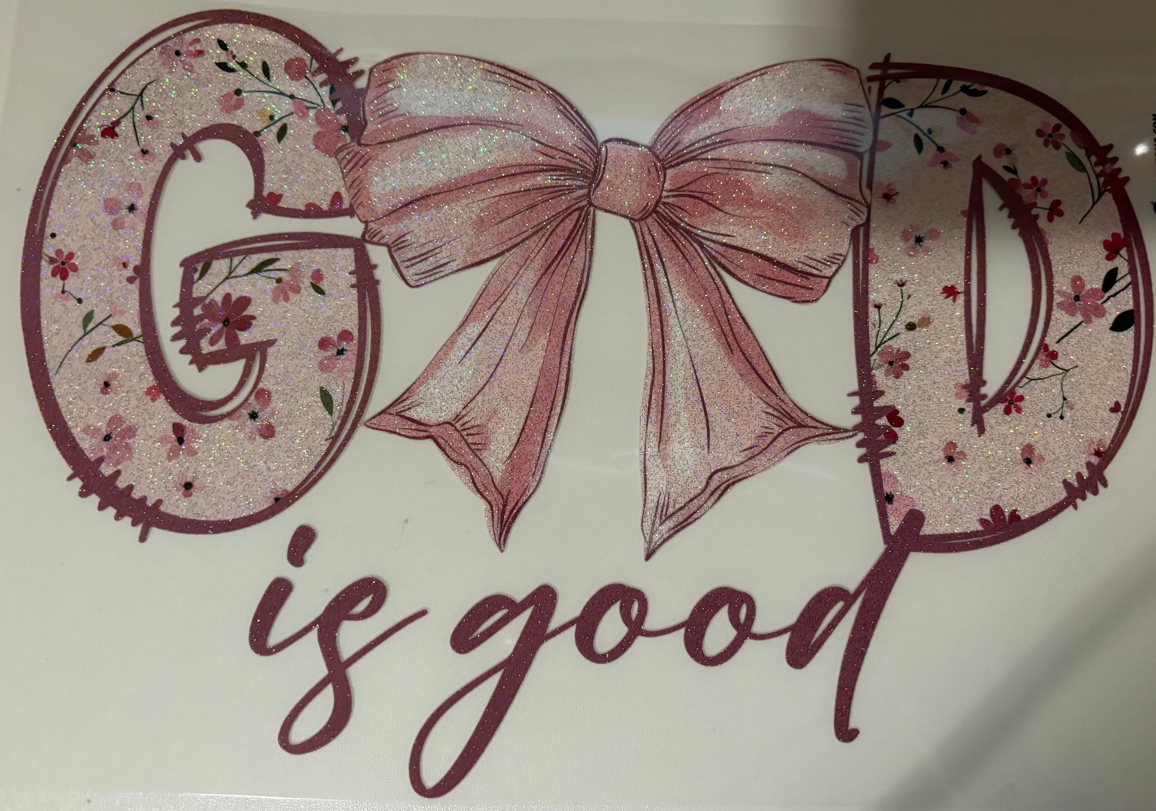 Glitter Maroon God is good Tee Design