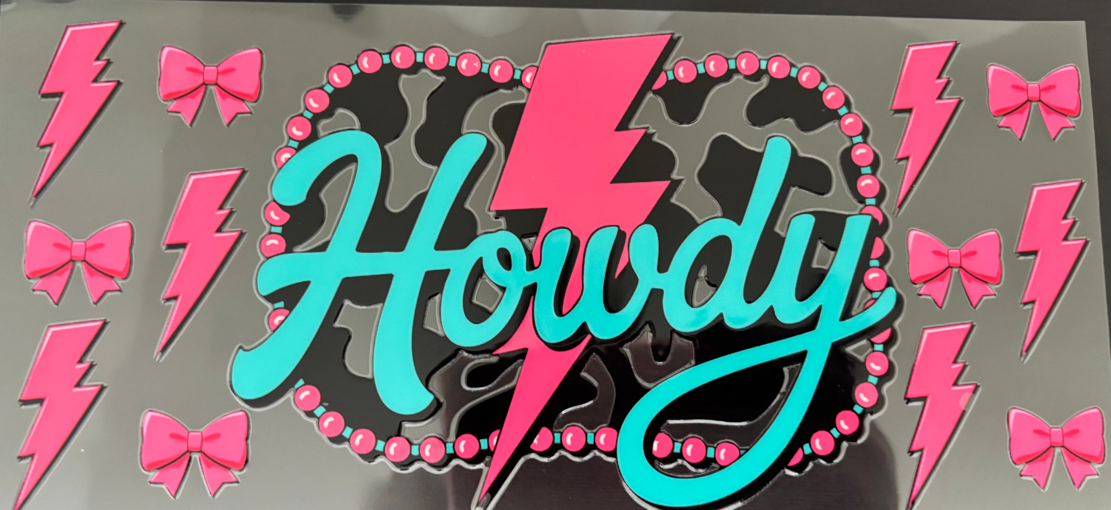 16 oz pink & blue howdy
