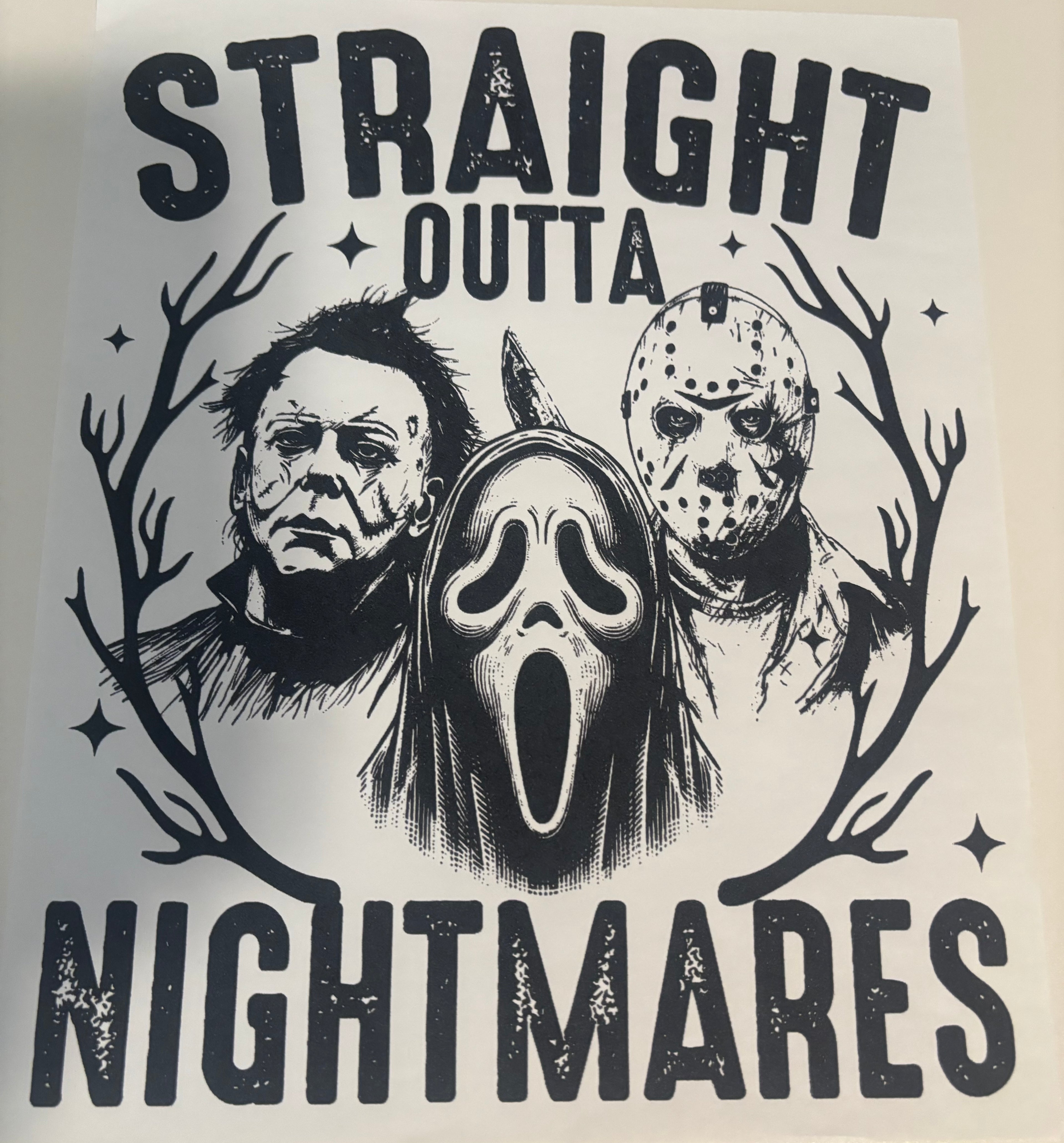 Straight outta nightmares tee design