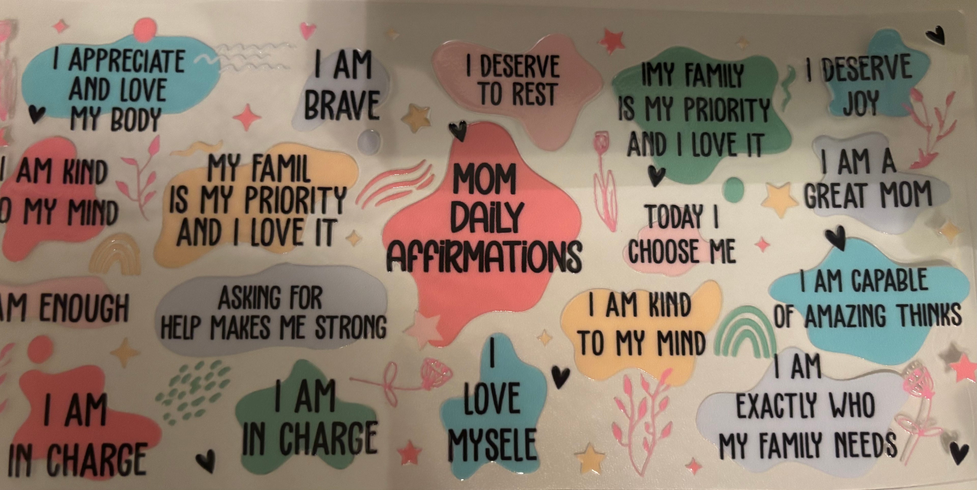 Mom Daily Affirmations 16oz Cup Wrap