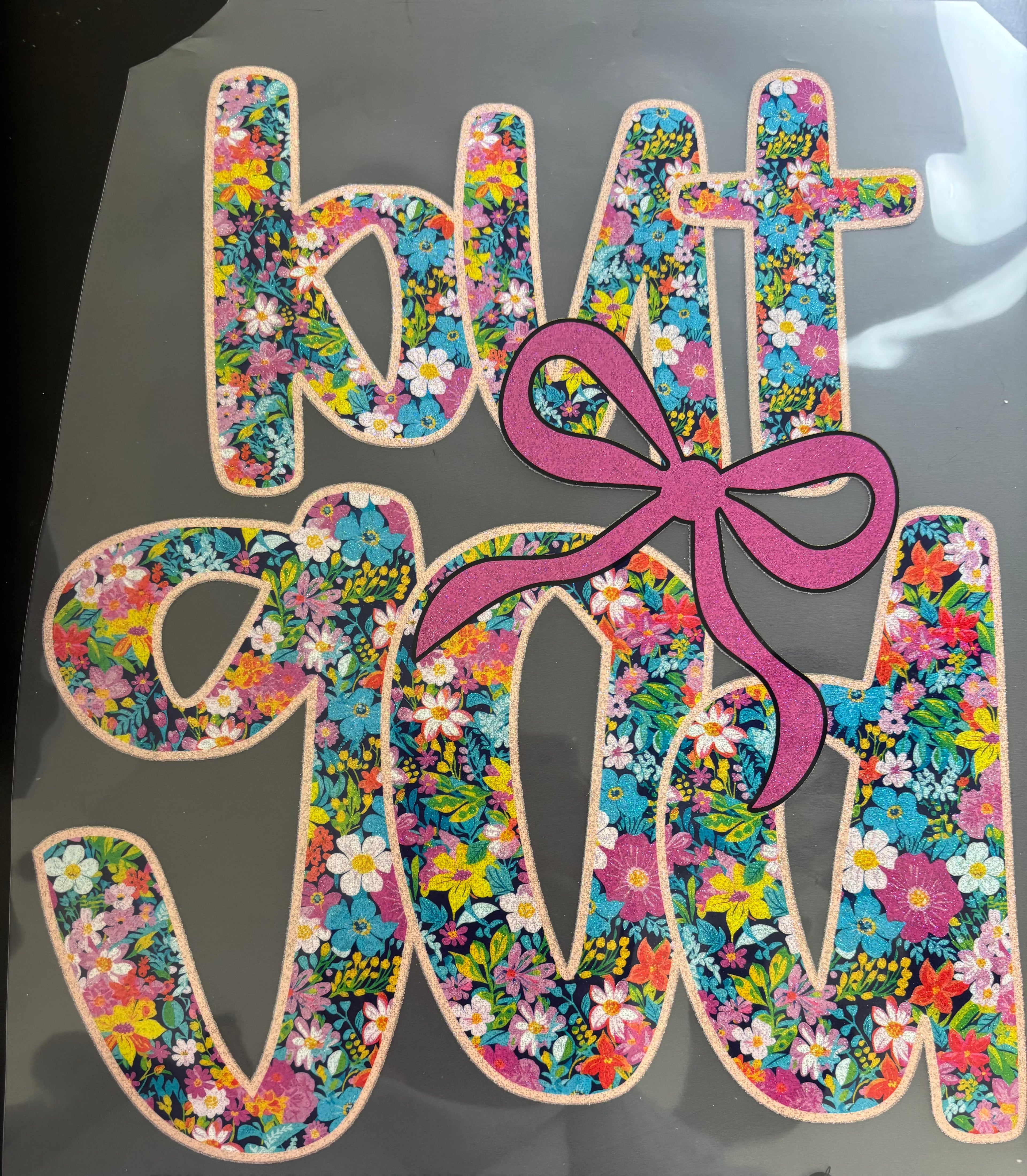 Floral But God Glitter Print
