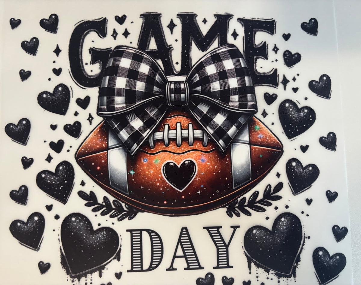 Game Day Football with Hearts Tee Design