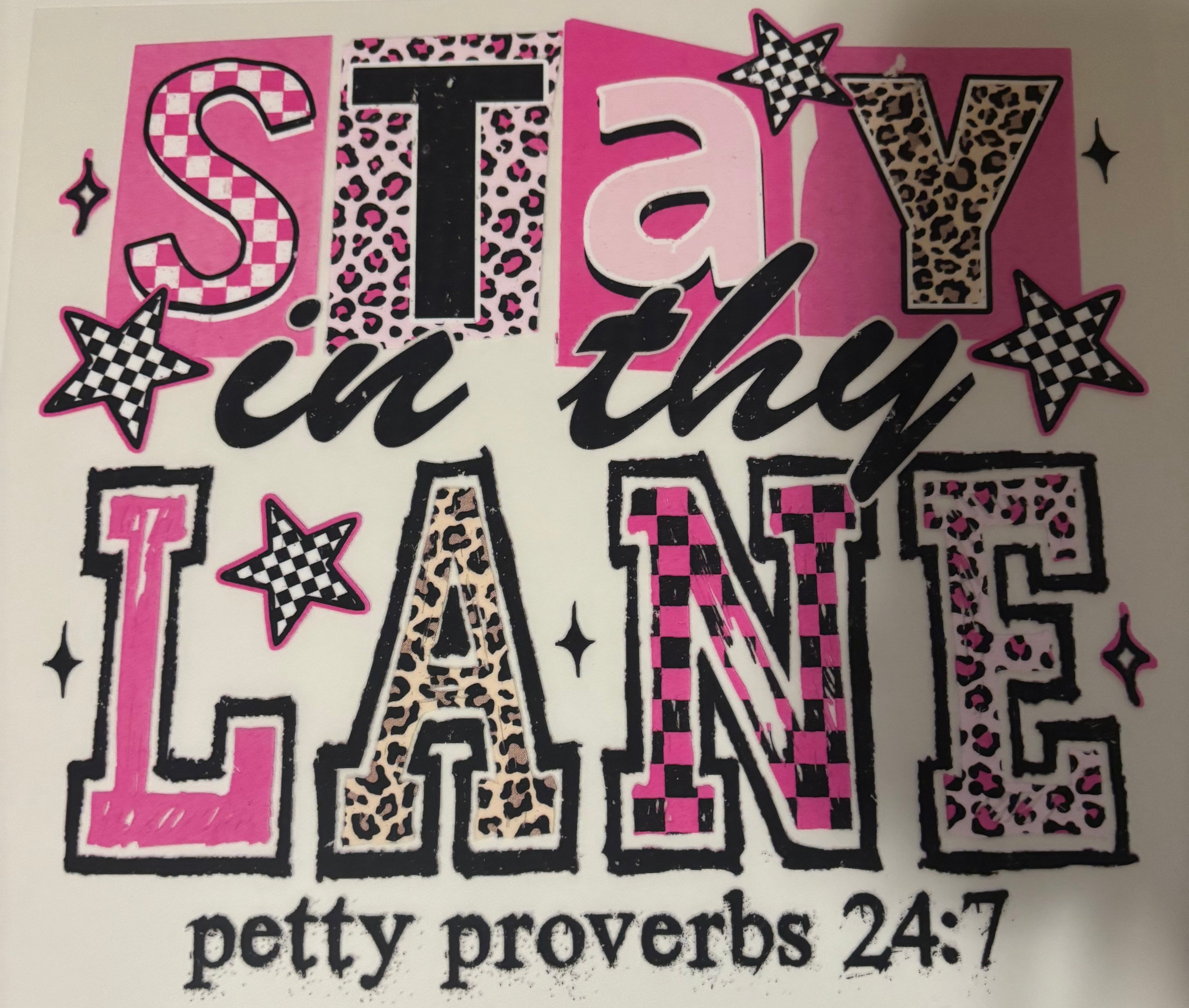 Stay in thy lane petty proverbs tee design