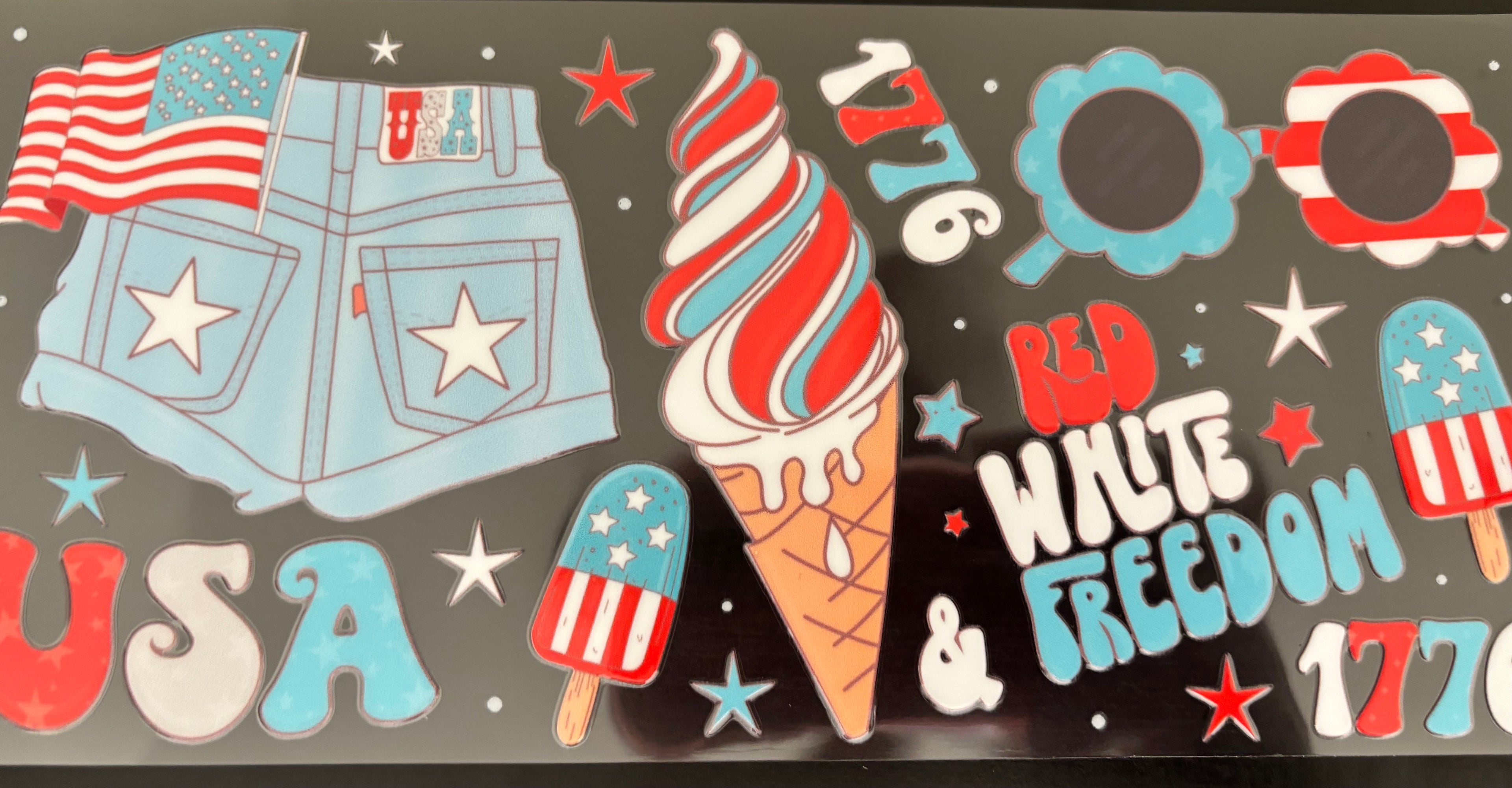 16 oz red white free