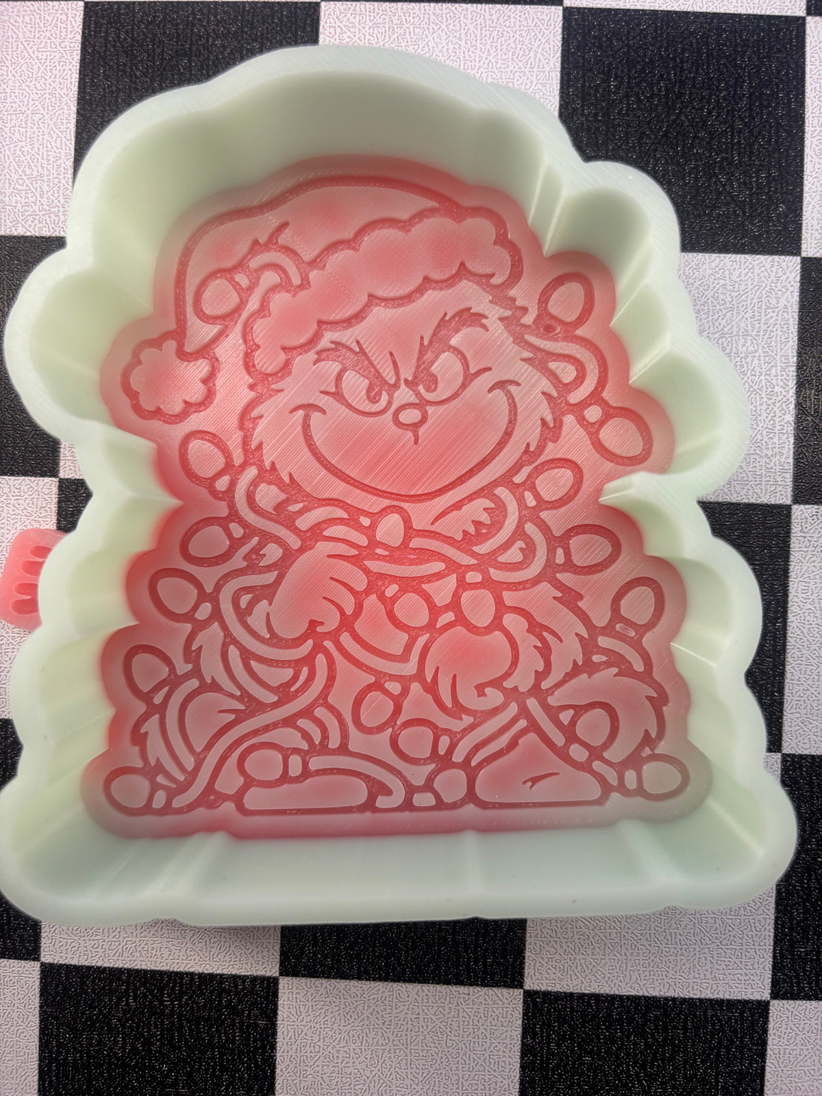 Custom grinch stuck in Christmas light freshie mold