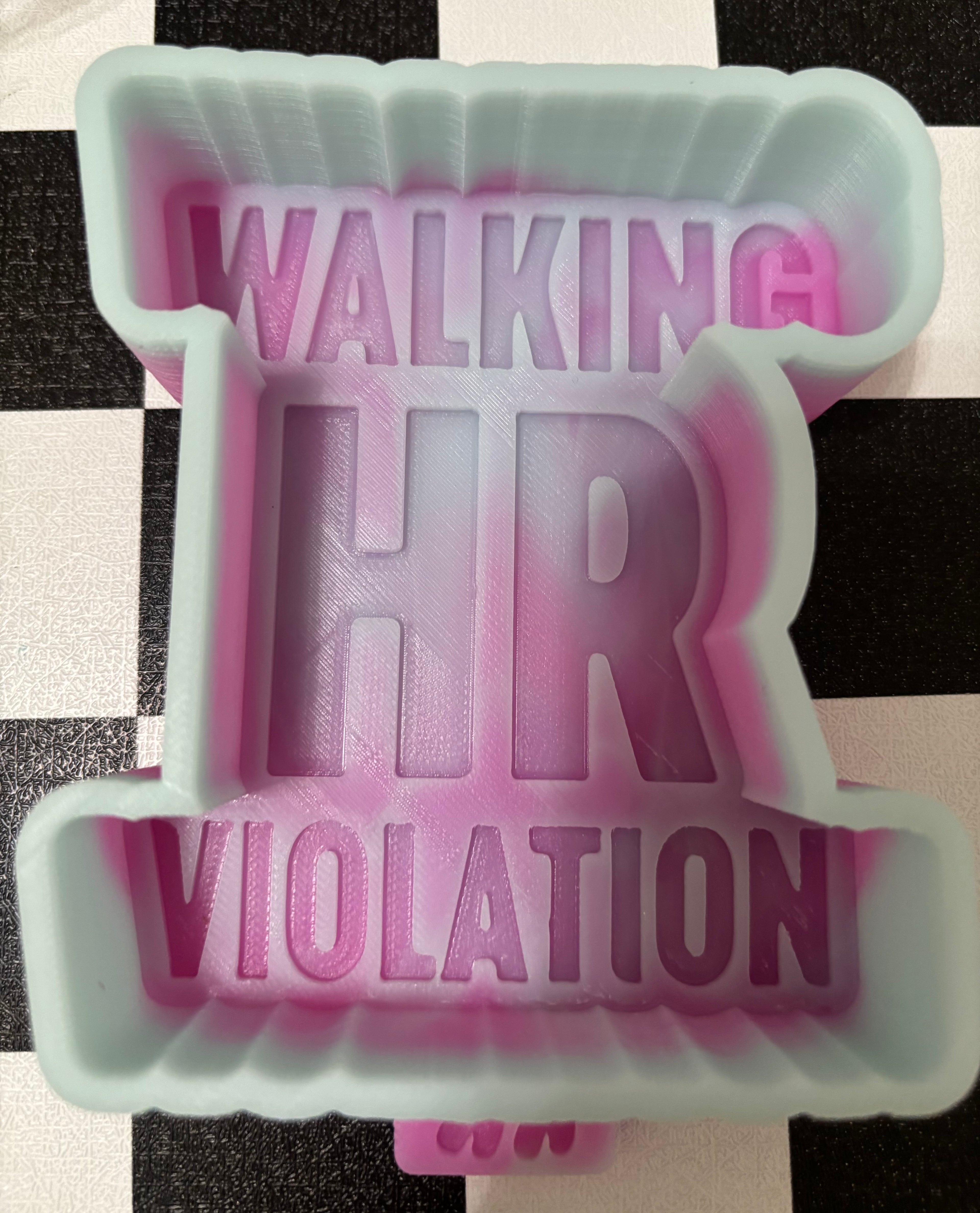 Custom Walking HR Violation Freshie Mold