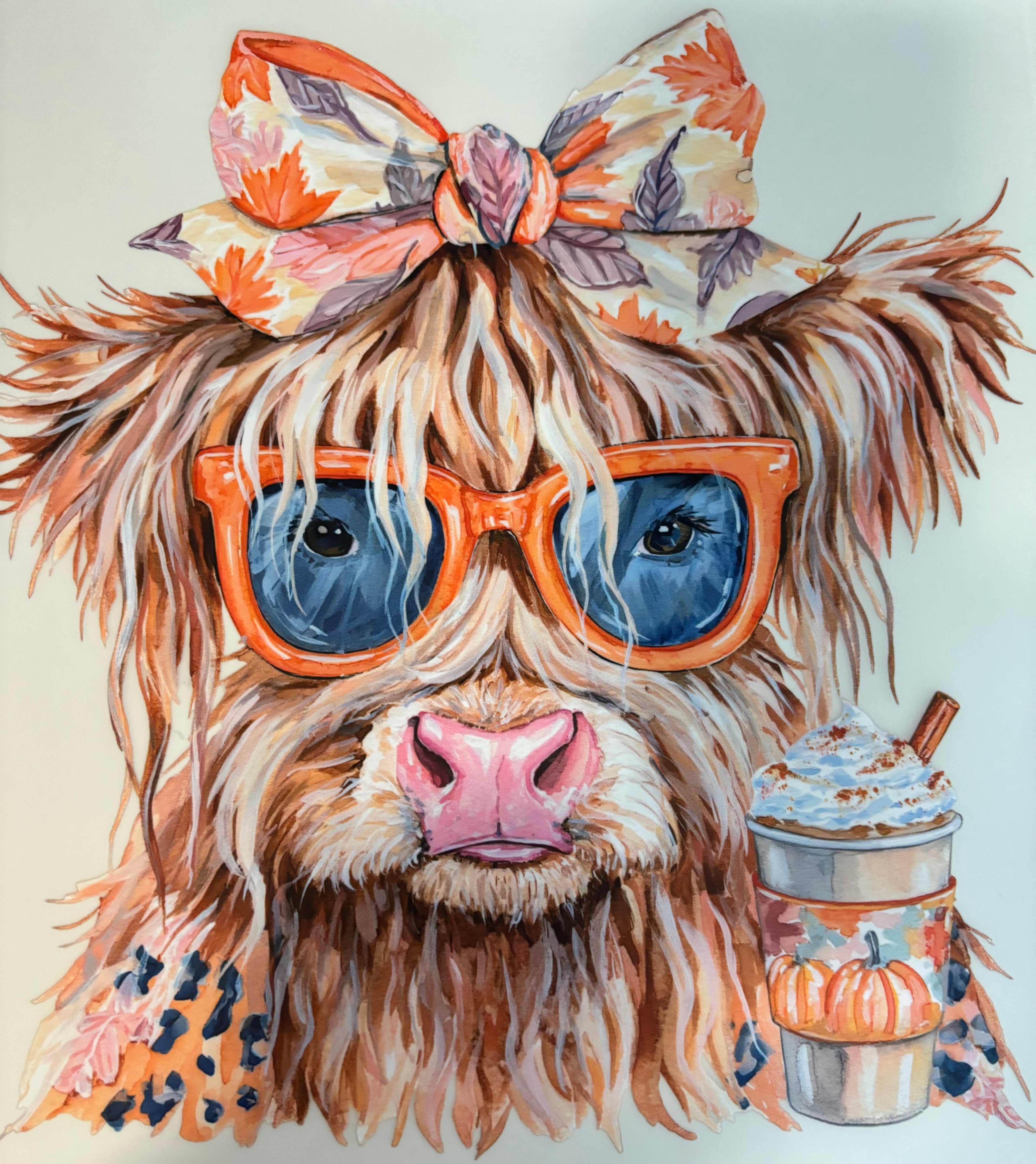 Fall Highland Cow Tee Design