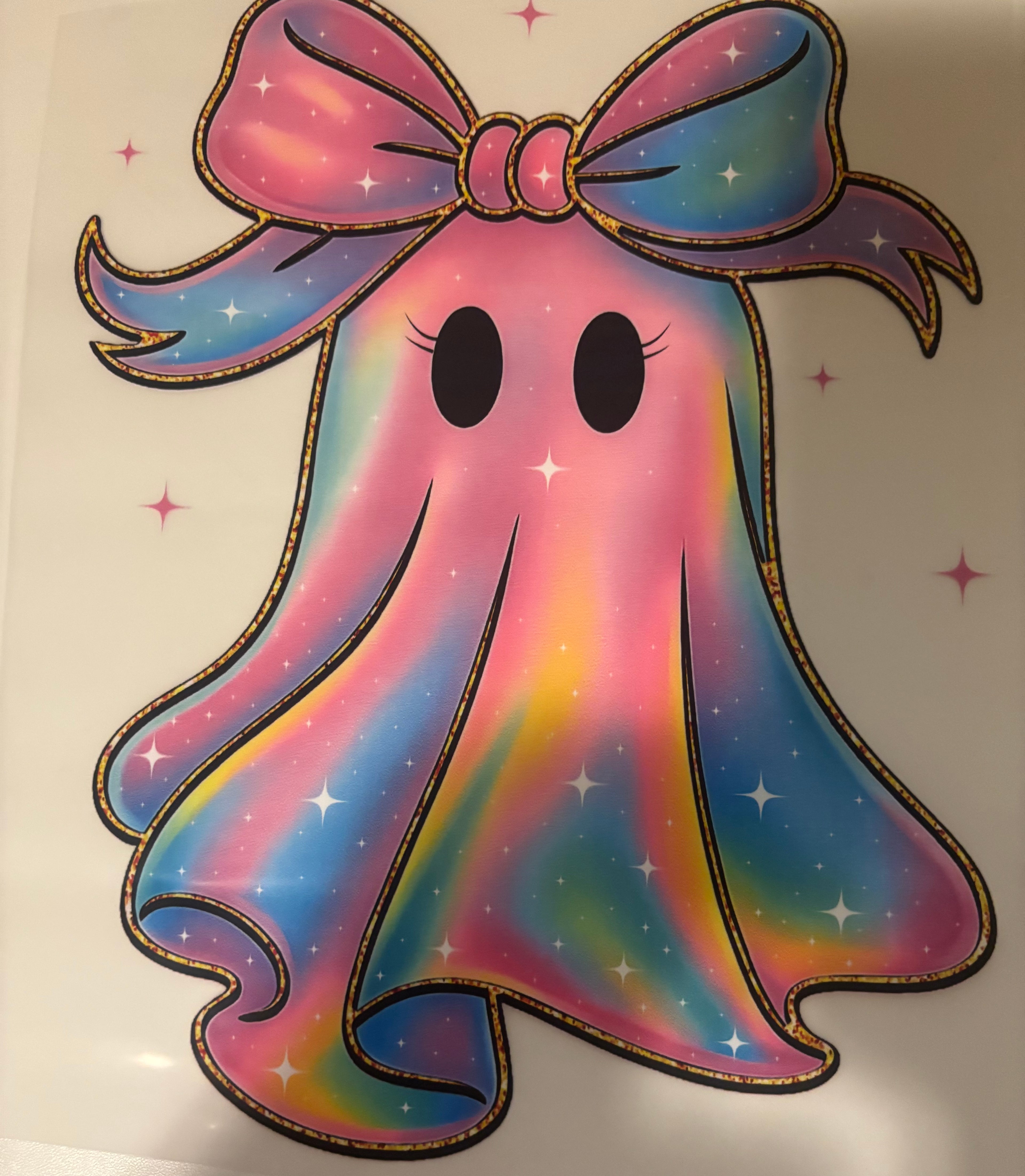 Colorful ghostie girl tee design