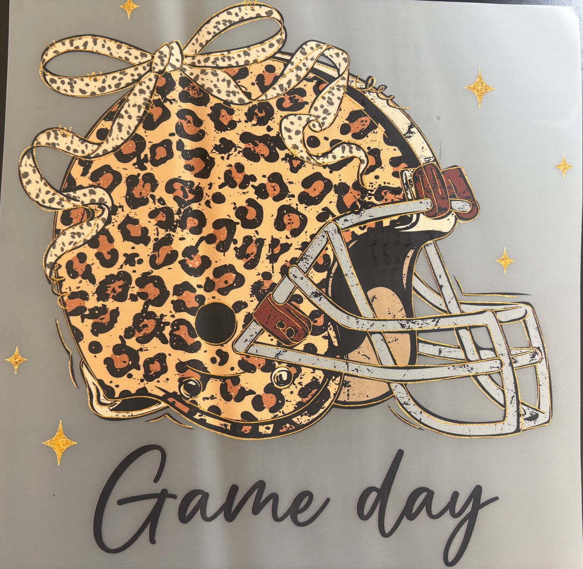 Game day cheetah helmet