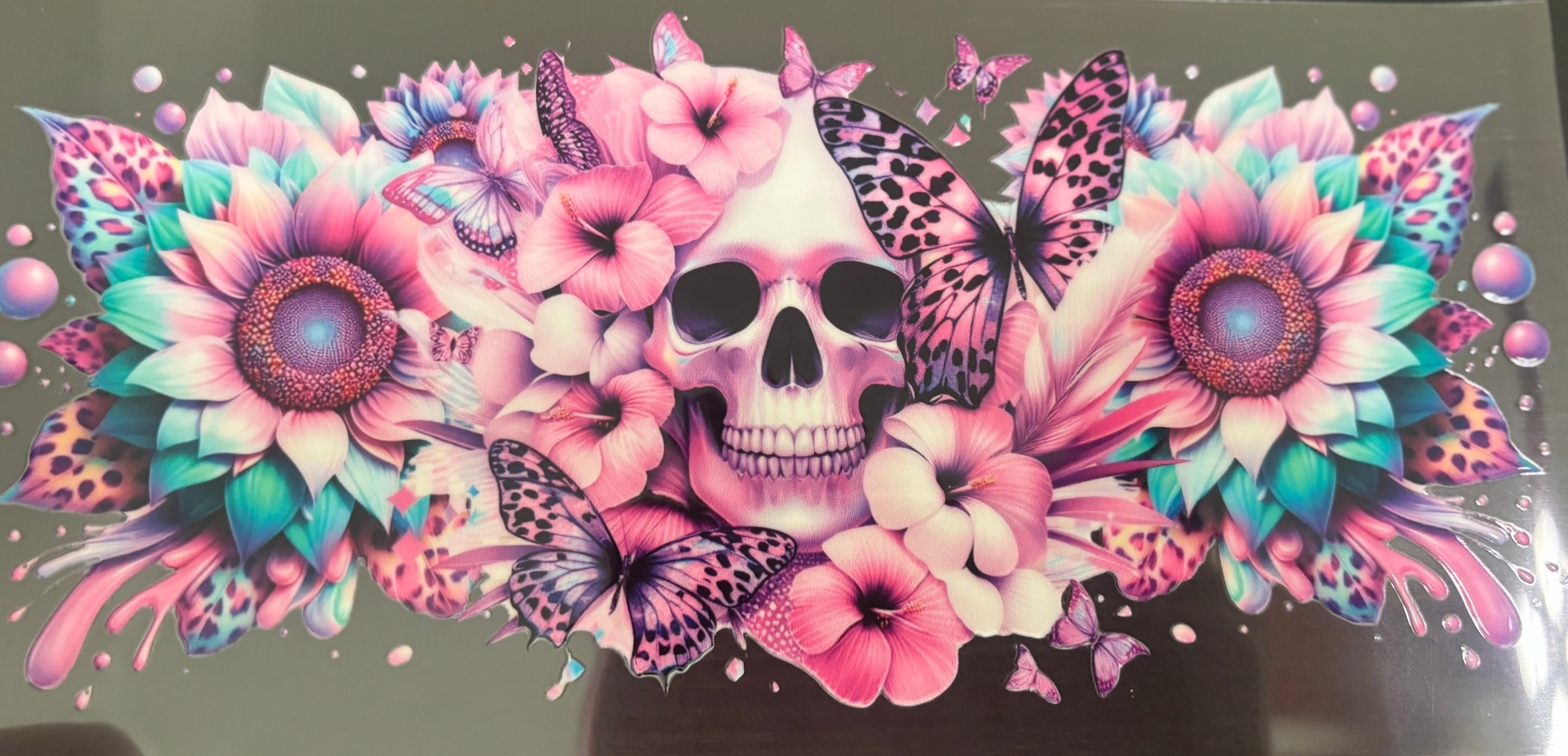 16 oz Pink Skull