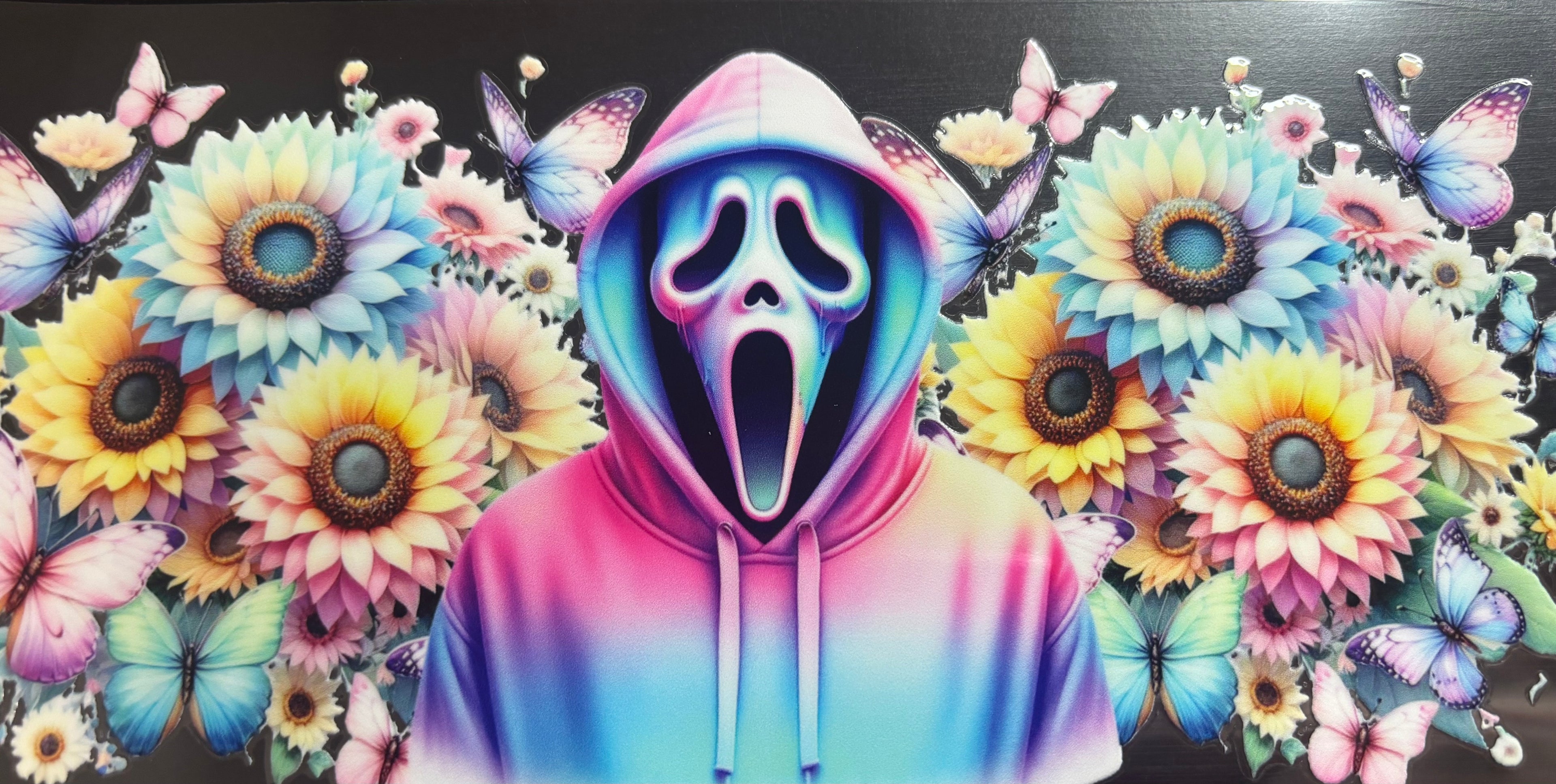 16 Oz Colorful Ghost Guy Cup Wrap